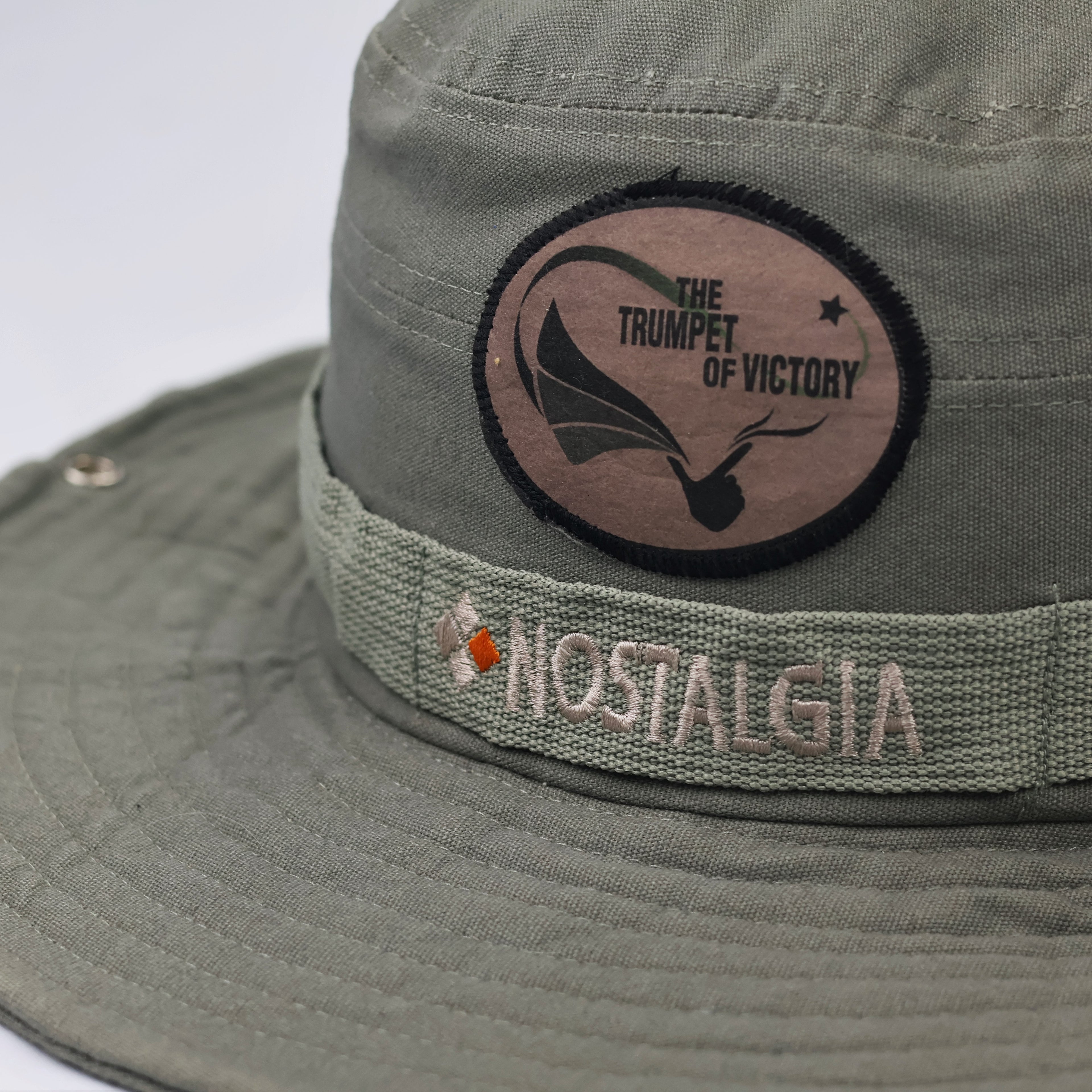 The Nostalgia Outdoor Boonie Thrifted Hat – Olive Green Wide Brim Safari Cap