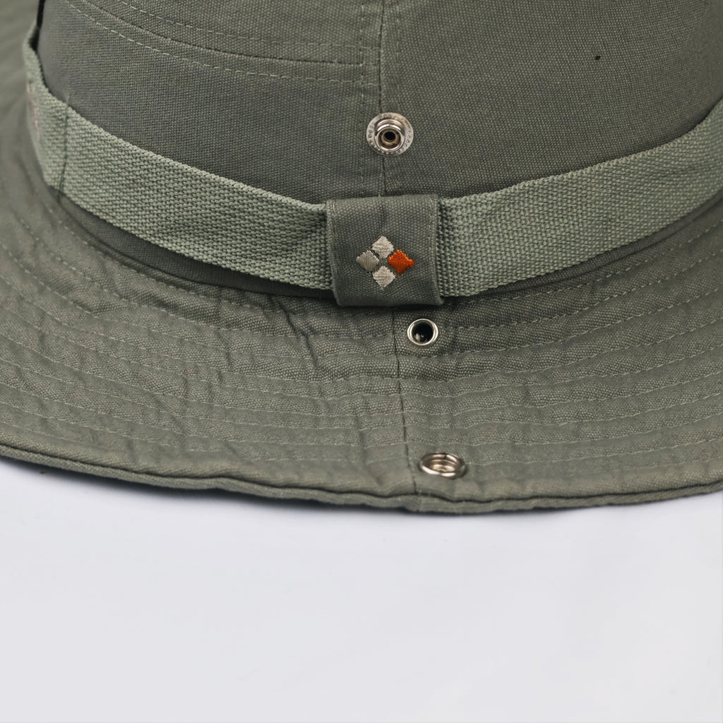 The Nostalgia Outdoor Boonie Thrifted Hat – Olive Green Wide Brim Safari Cap