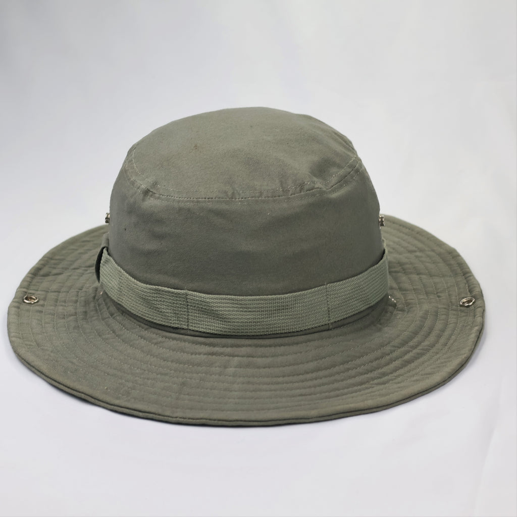 The Nostalgia Outdoor Boonie Thrifted Hat – Olive Green Wide Brim Safari Cap