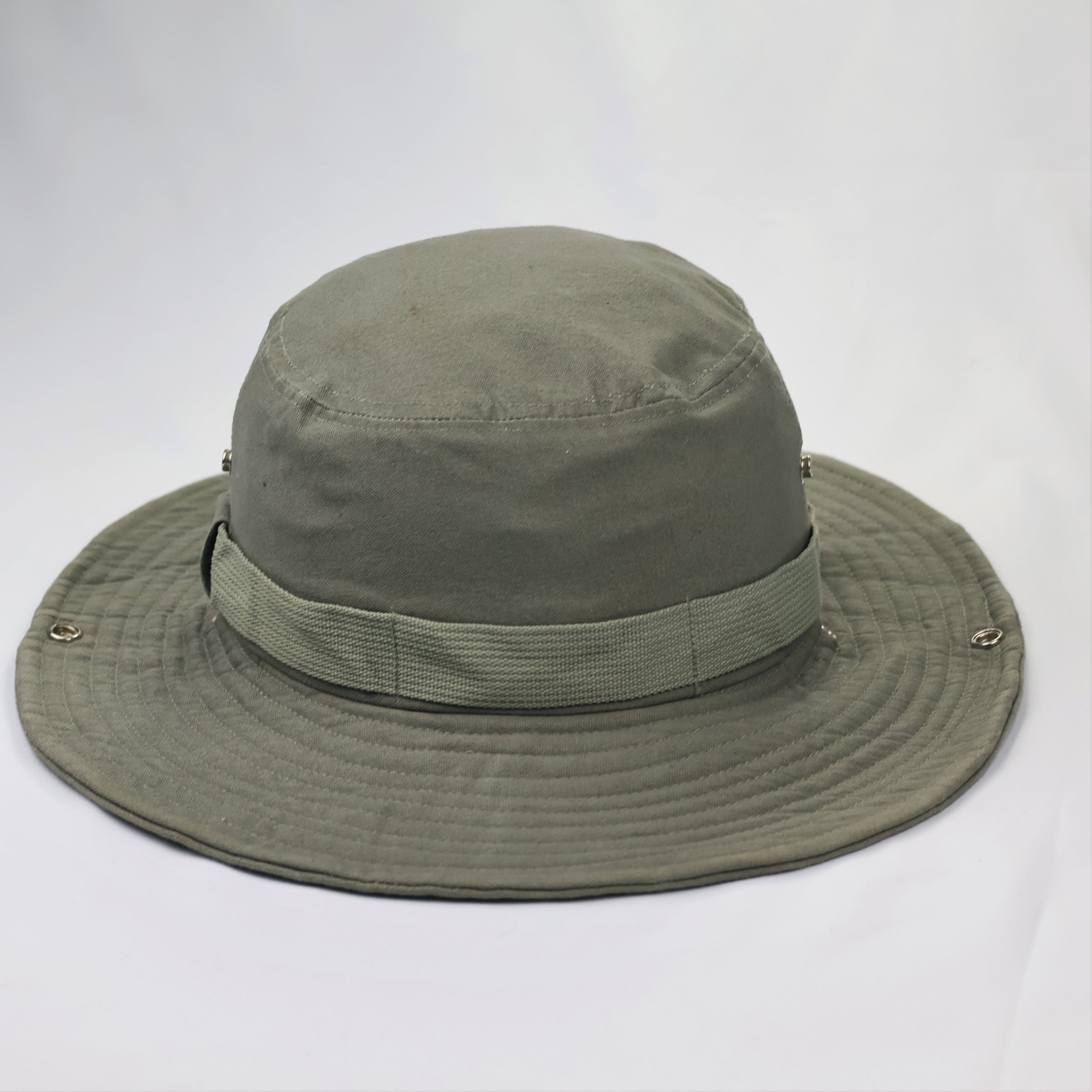 The Nostalgia Outdoor Boonie Thrifted Hat – Olive Green Wide Brim Safari Cap