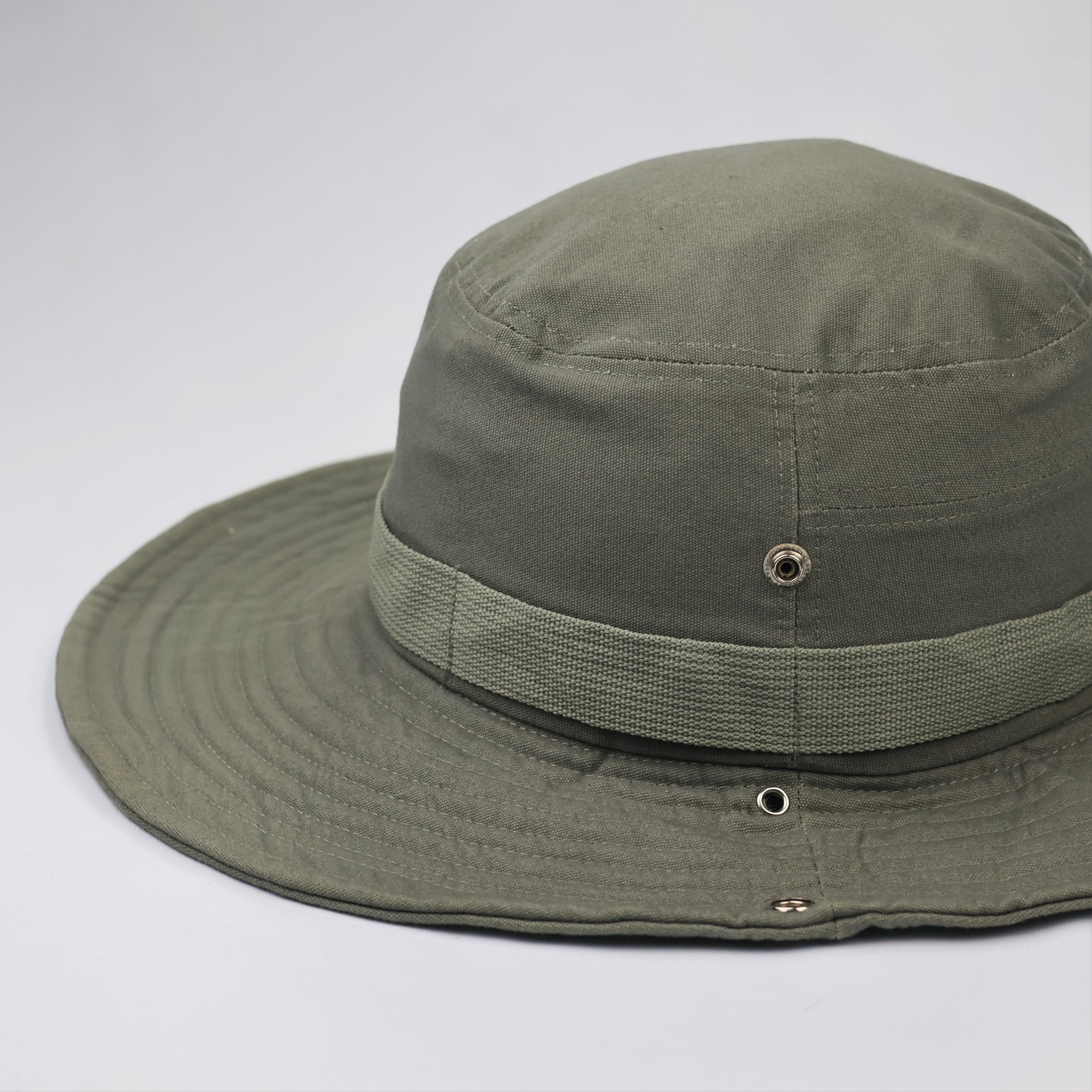 The Nostalgia Outdoor Boonie Thrifted Hat – Olive Green Wide Brim Safari Cap