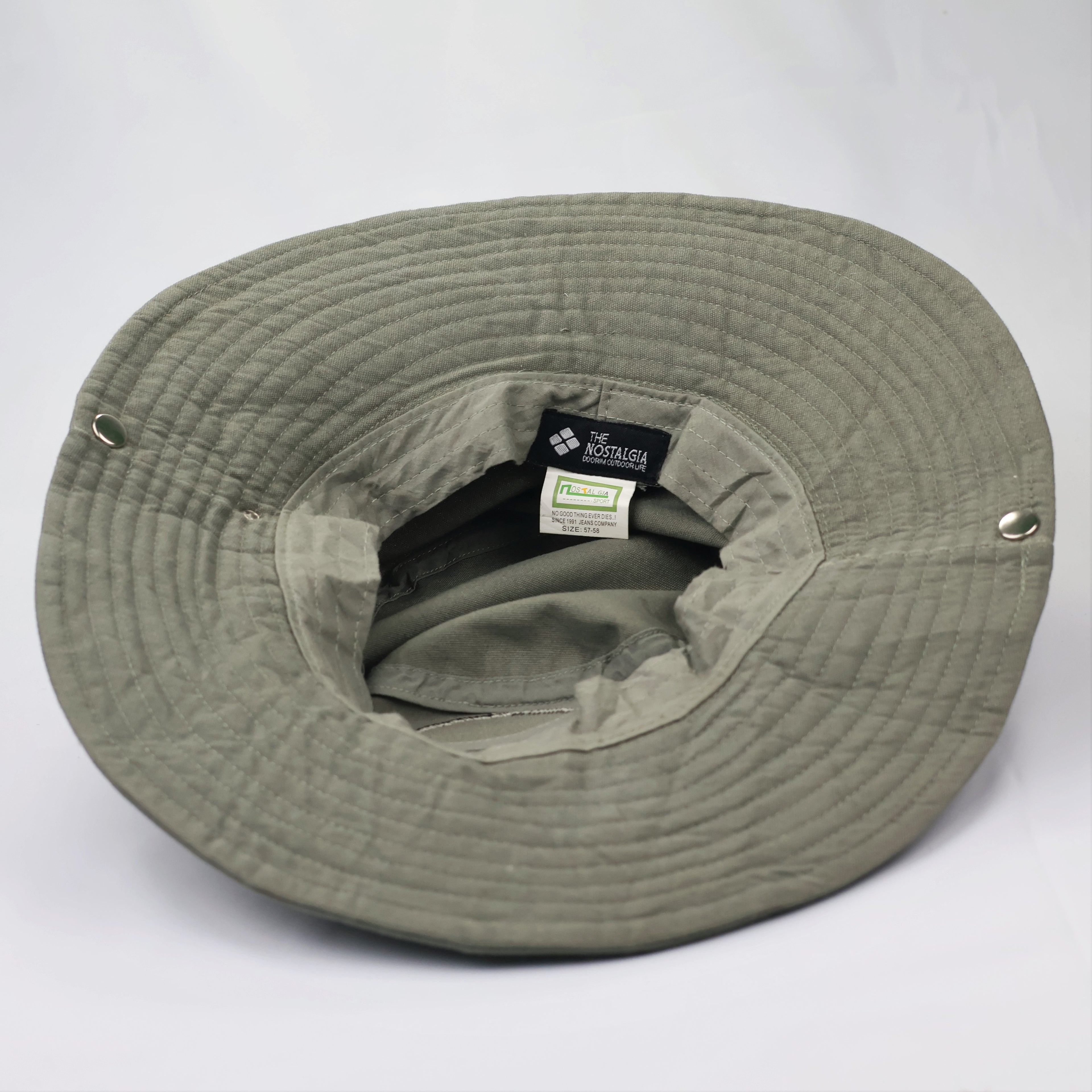The Nostalgia Outdoor Boonie Thrifted Hat – Olive Green Wide Brim Safari Cap