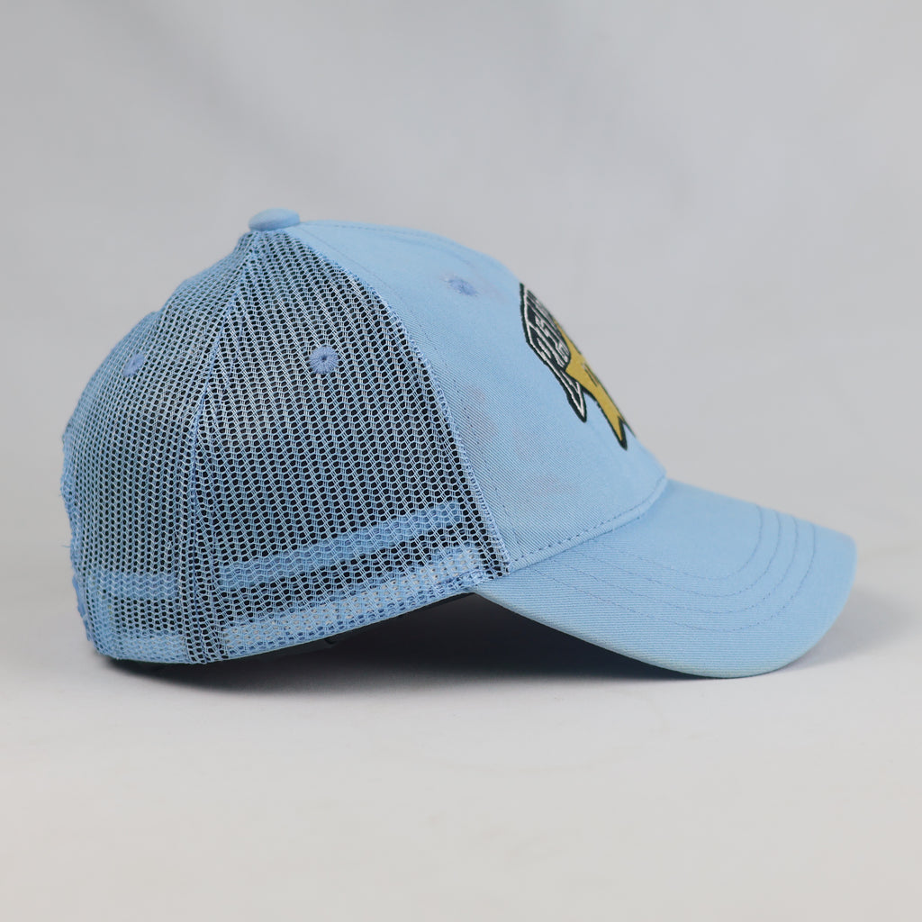 Thrifted Review Light Blue Star Graphic Mesh Snapback Cap | 10790