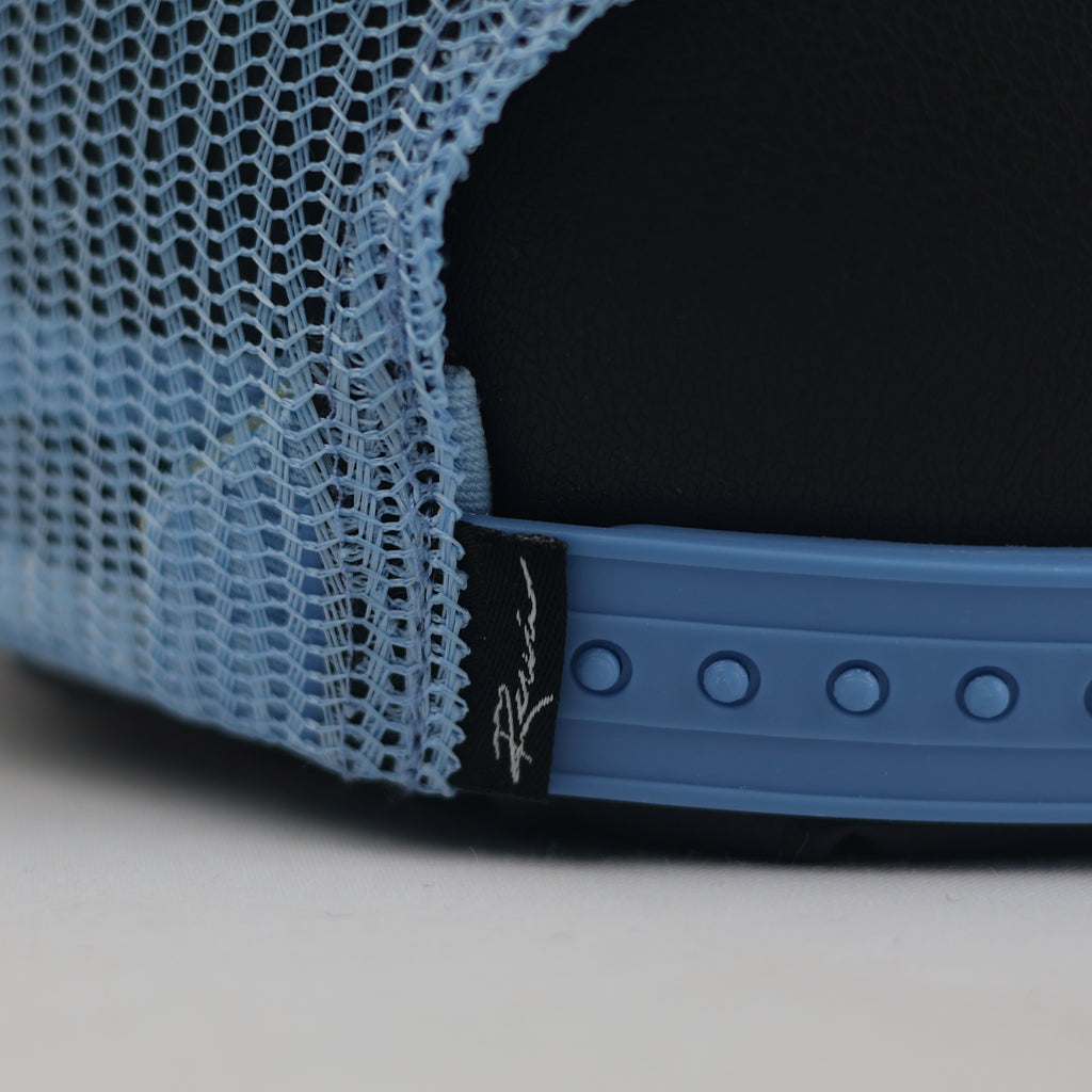 Thrifted Review Light Blue Star Graphic Mesh Snapback Cap | 10790