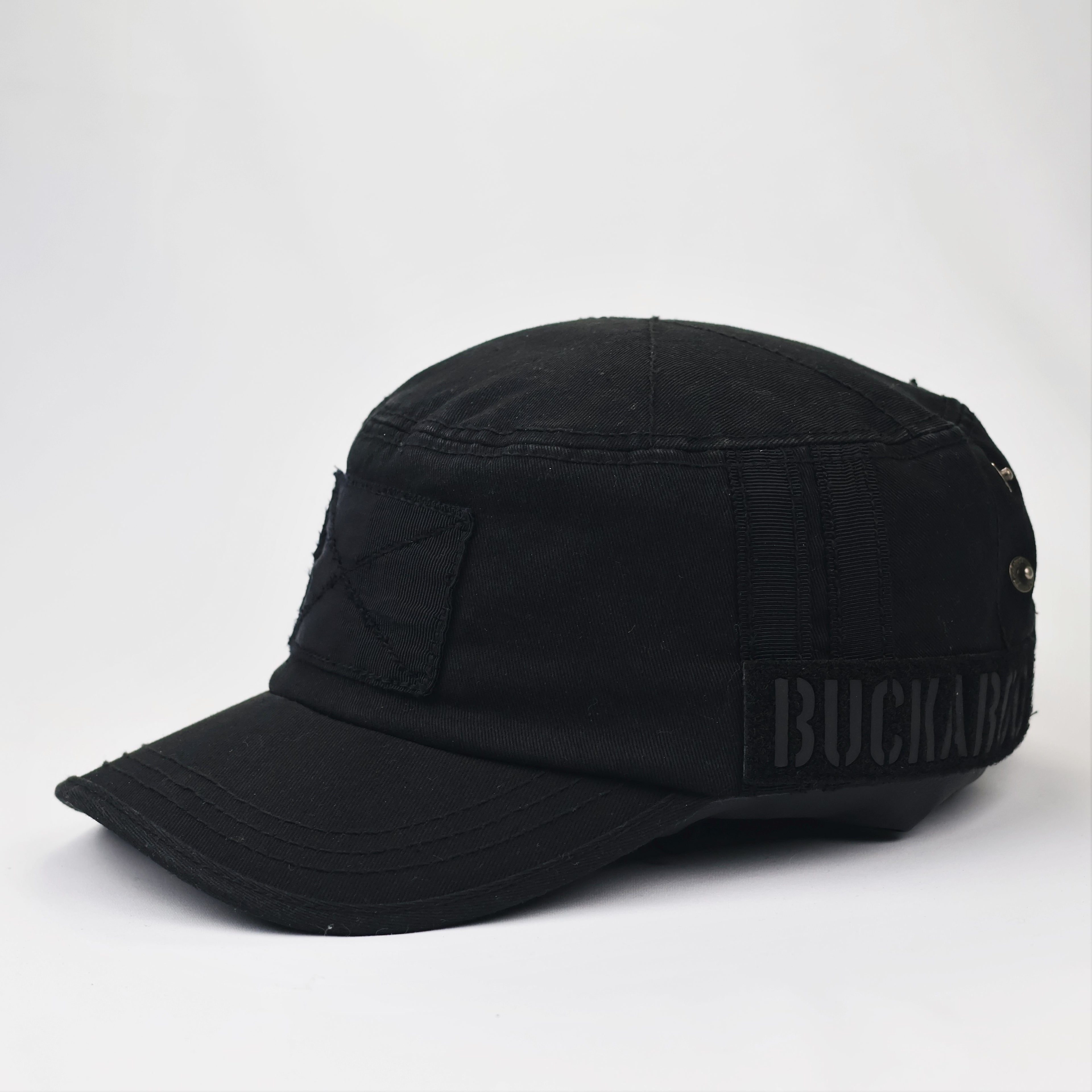 Vintage Buckaroo Jeans Military Cadet Cap - Black Streetwear (57-60cm)