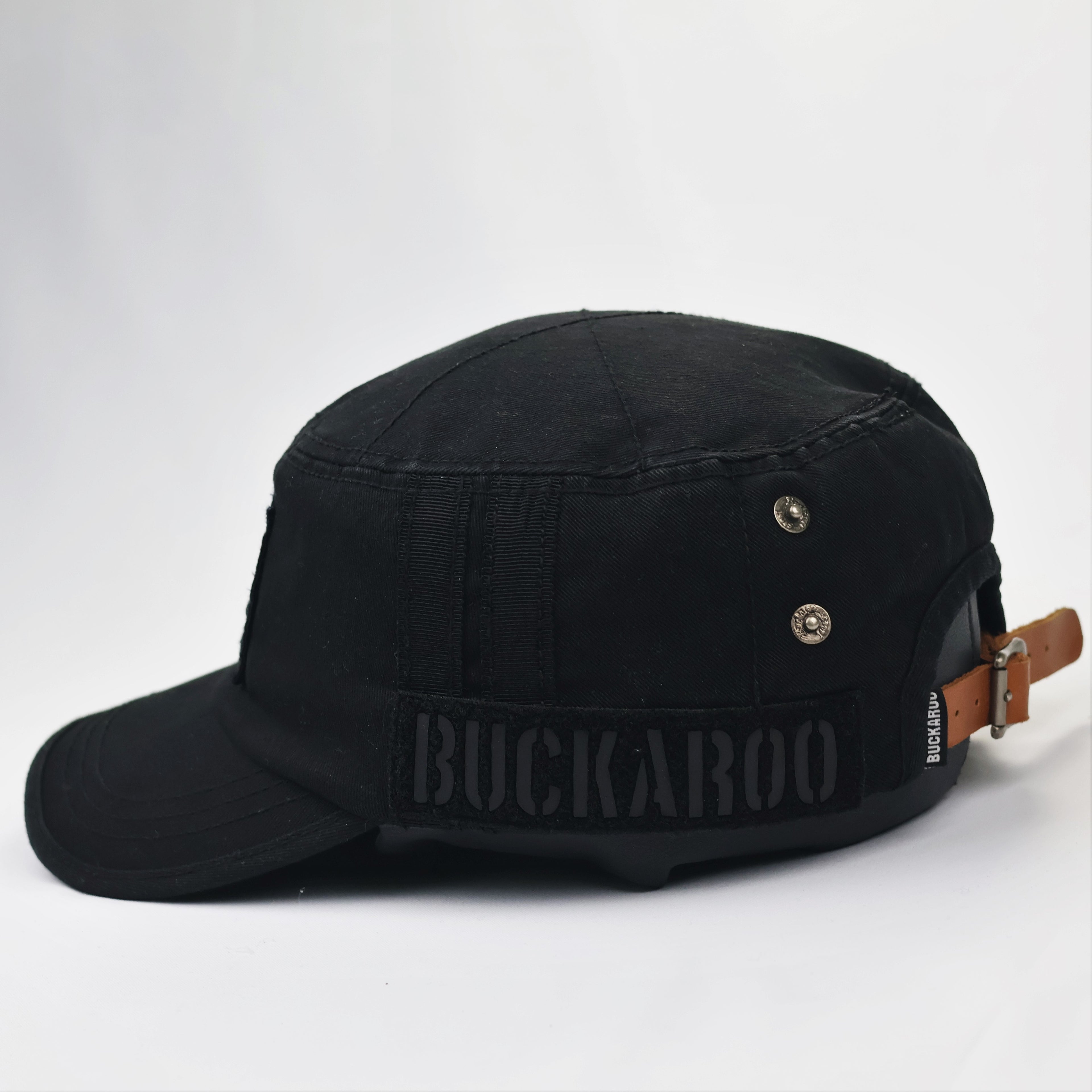 Vintage Buckaroo Jeans Military Cadet Cap - Black Streetwear (57-60cm)