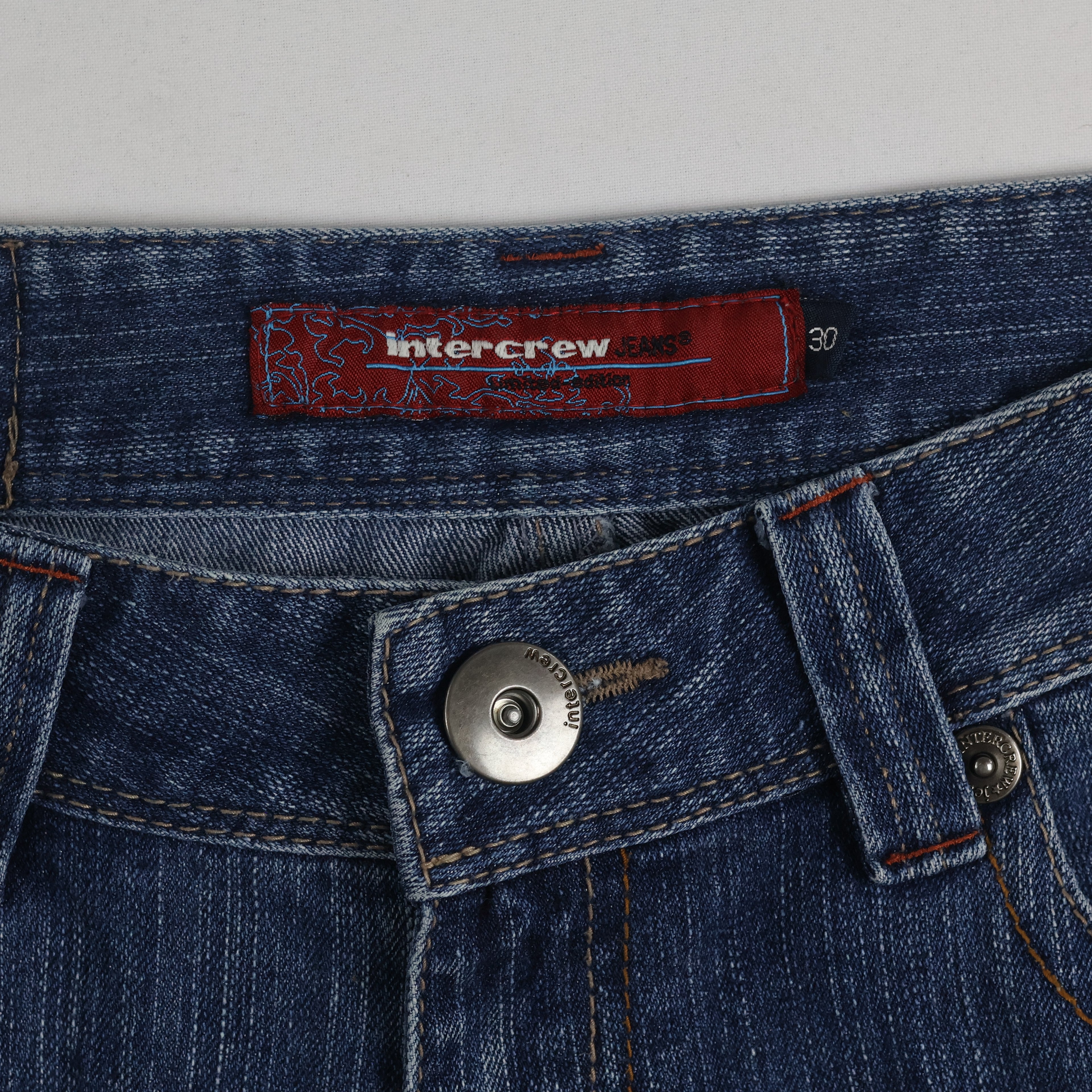 Thrifted Intercrew Men's Blue Straight Fit Jeans 30 Waist/ J1022