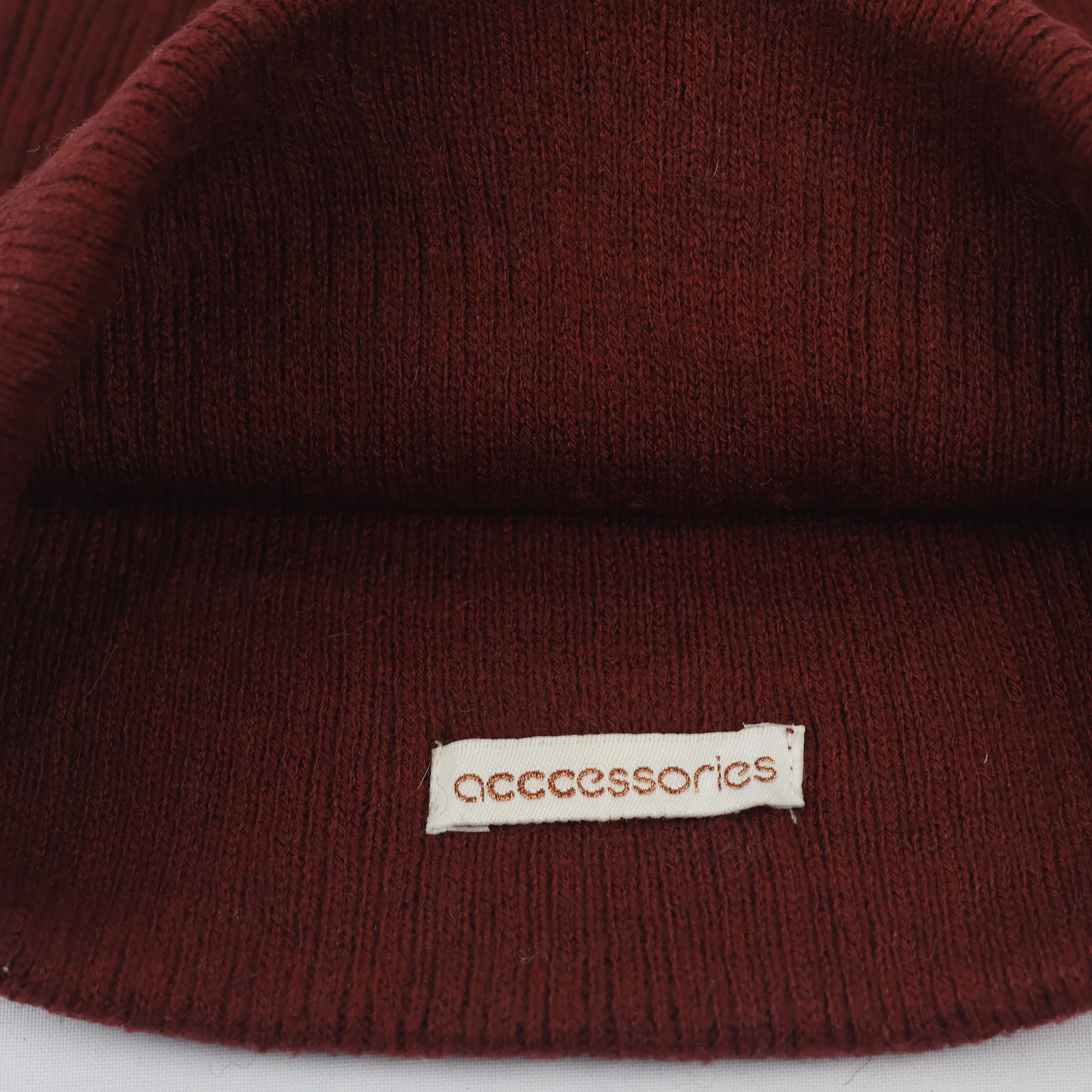 Premium Accessories Maroon Thrifted Beanie – Soft Ribbed "Let's Play!" Winter Hat