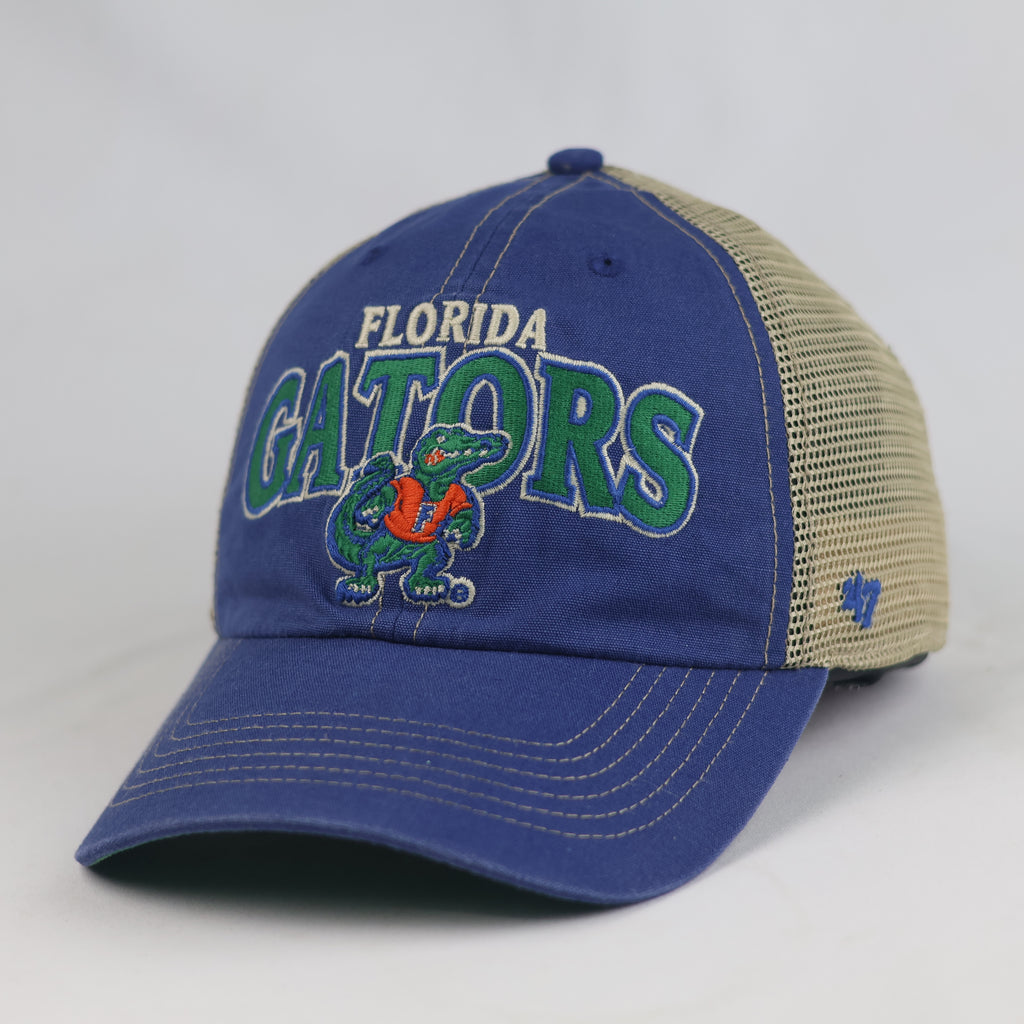 Thrifted NCAA Florida Gators Blue & Khaki Trucker Hat  | 10781