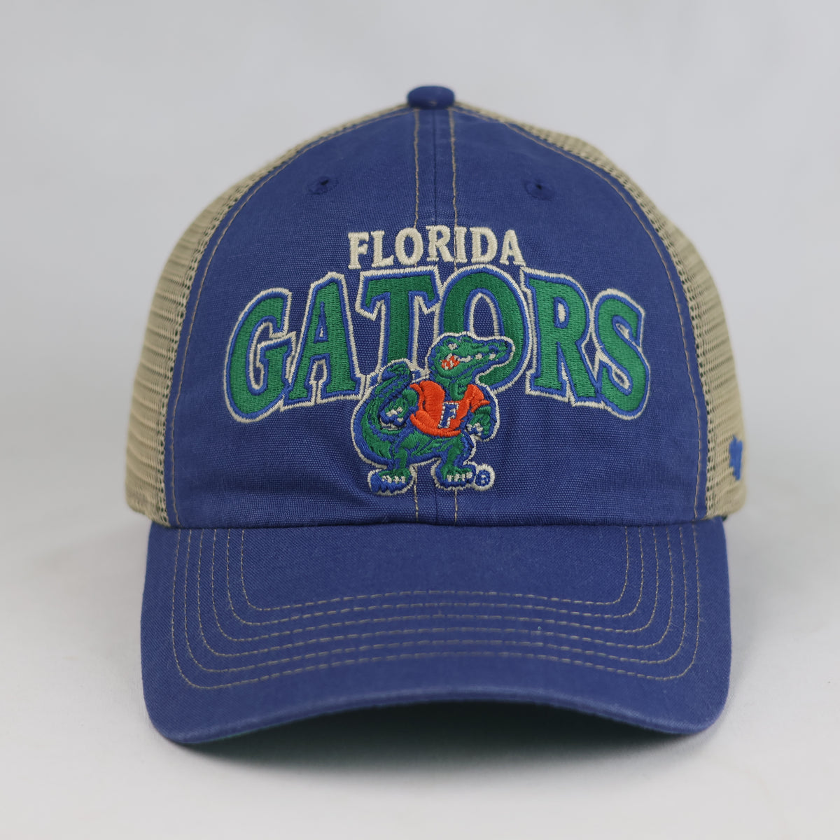 Thrifted NCAA Florida Gators Blue & Khaki Trucker Hat  | 10781