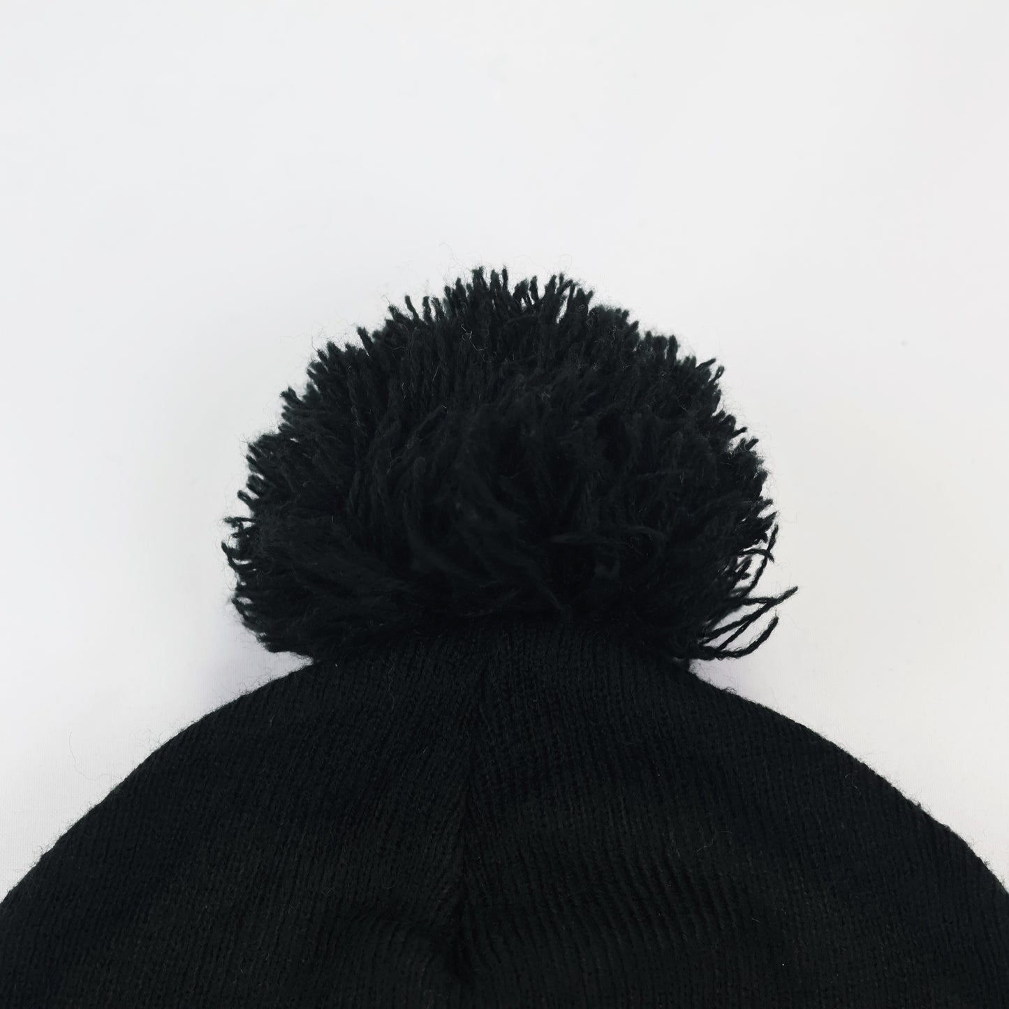 Adidas Originals Black Knit Pom Pom Thrifted Beanie with Trefoil Logo Patch
