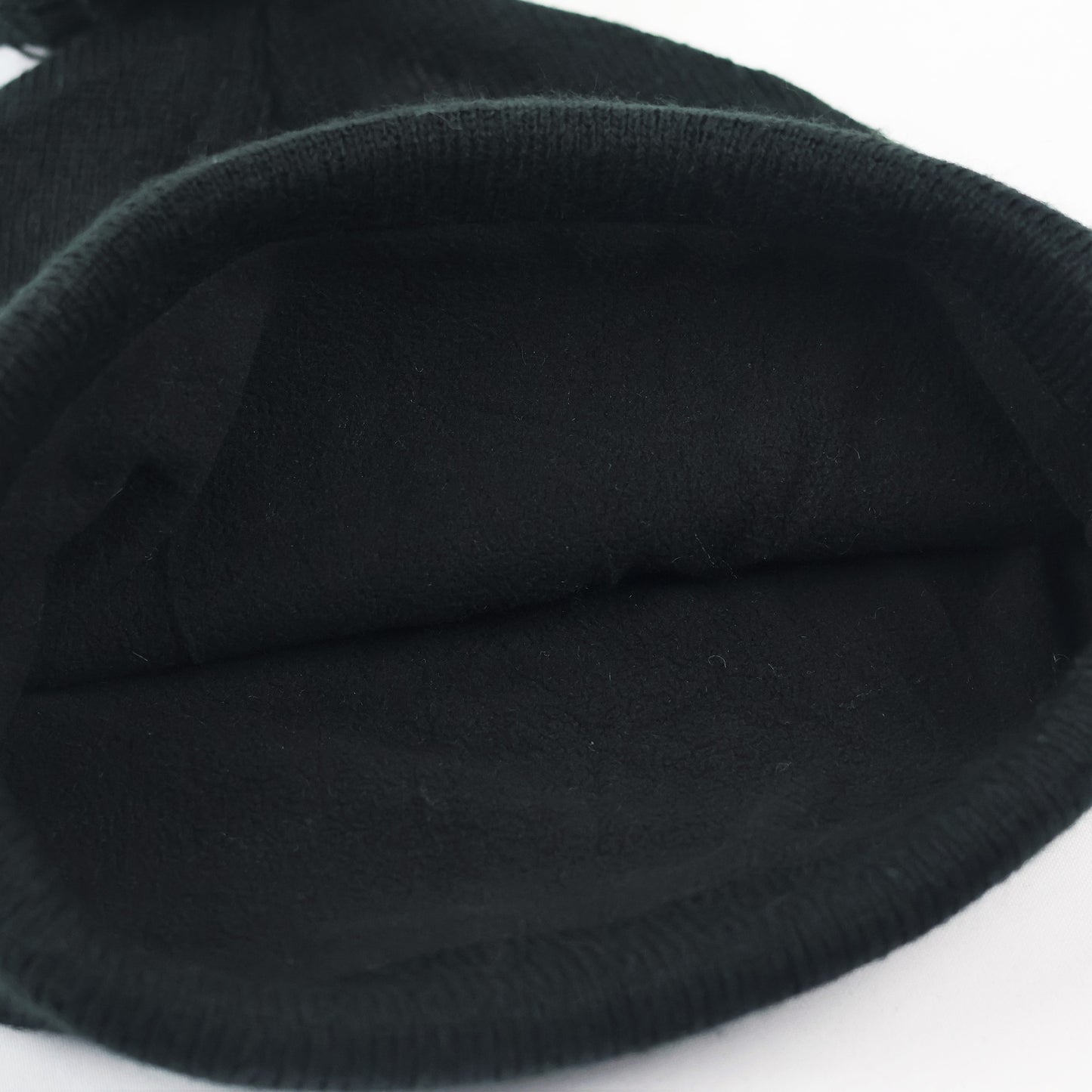 Adidas Originals Black Knit Pom Pom Thrifted Beanie with Trefoil Logo Patch