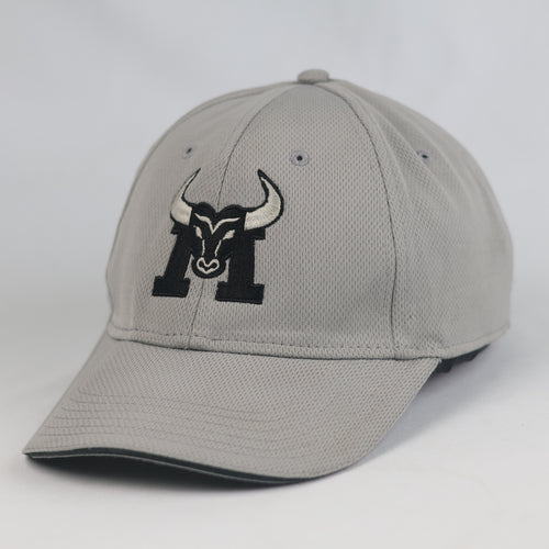 Thrifted Cool Comfort Grey Bull Embroidered Baseball Cap | 10786