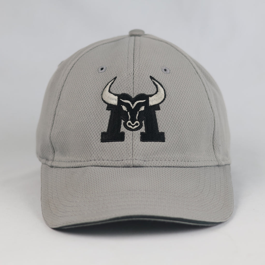 Thrifted Cool Comfort Grey Bull Embroidered Baseball Cap | 10786