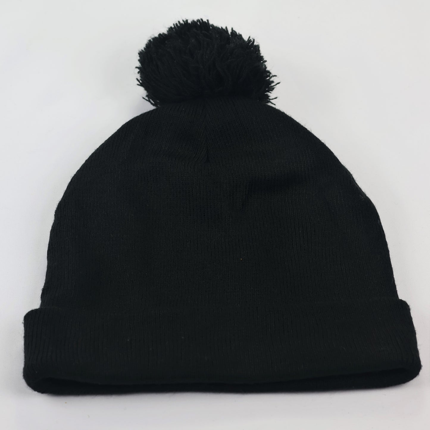 Adidas Originals Black Knit Pom Pom Thrifted Beanie with Trefoil Logo Patch