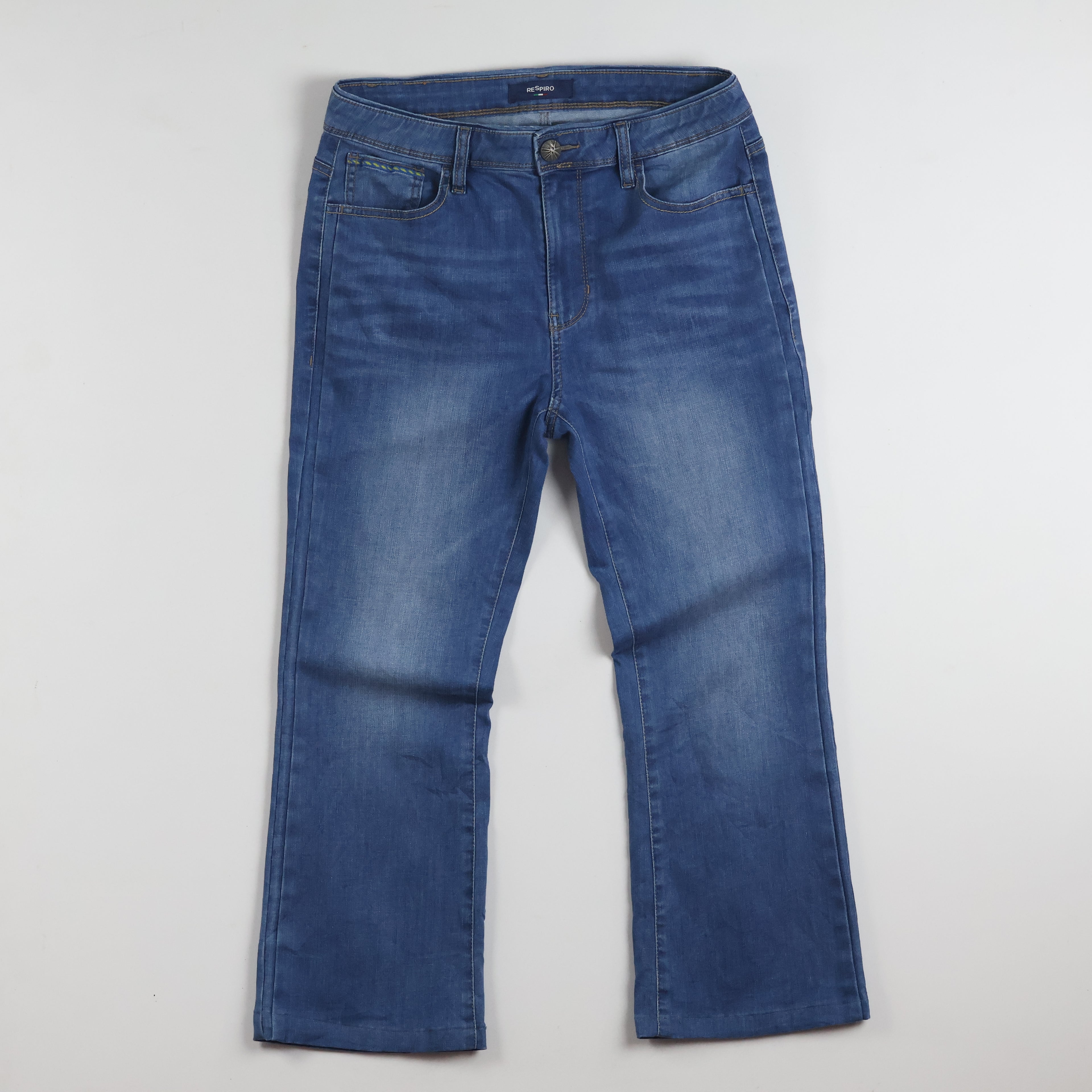 Thrifted Respiro Men's Blue Flare Bootcut Jeans 32 Waist/ J1029