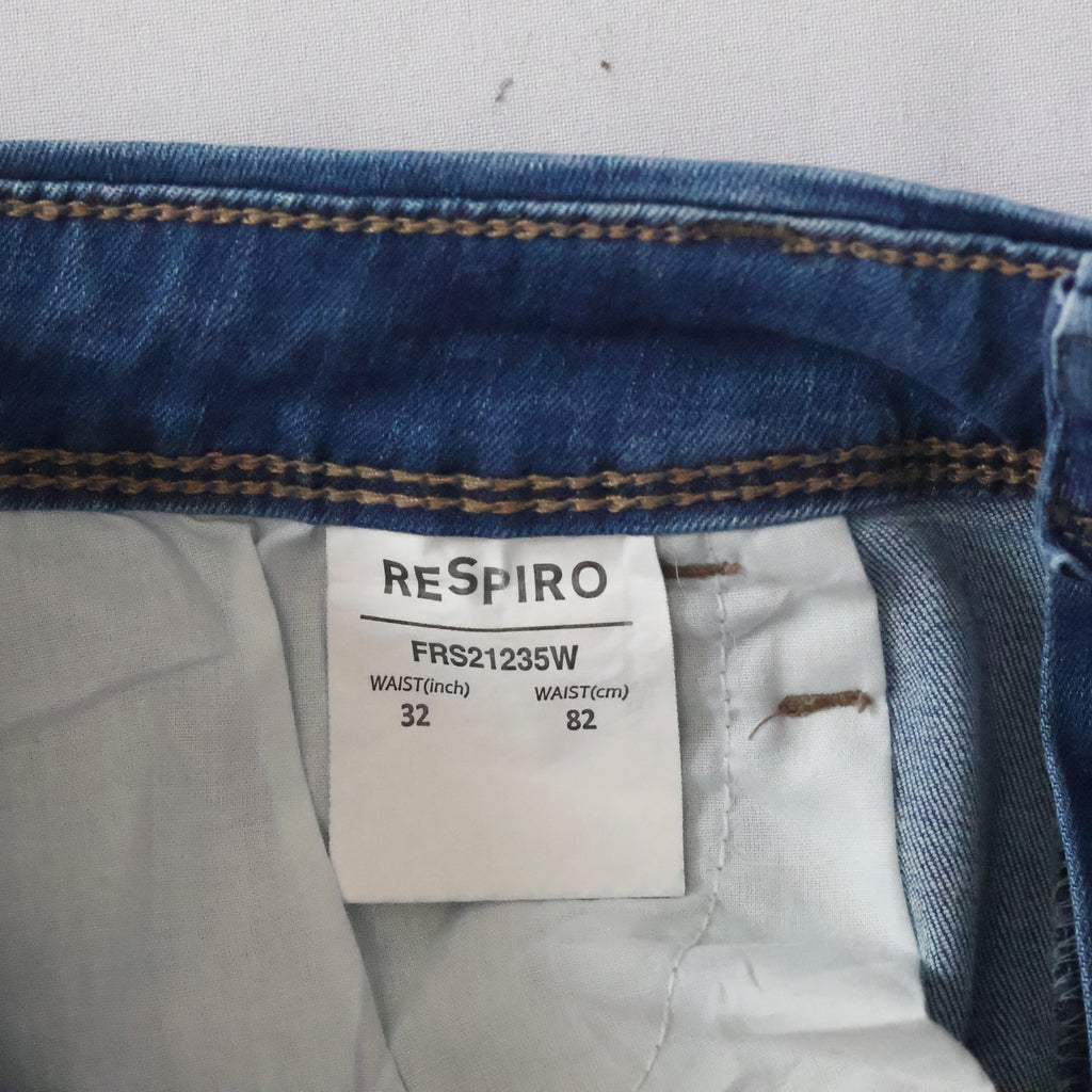 Thrifted Respiro Men's Blue Flare Bootcut Jeans 32 Waist/ J1029