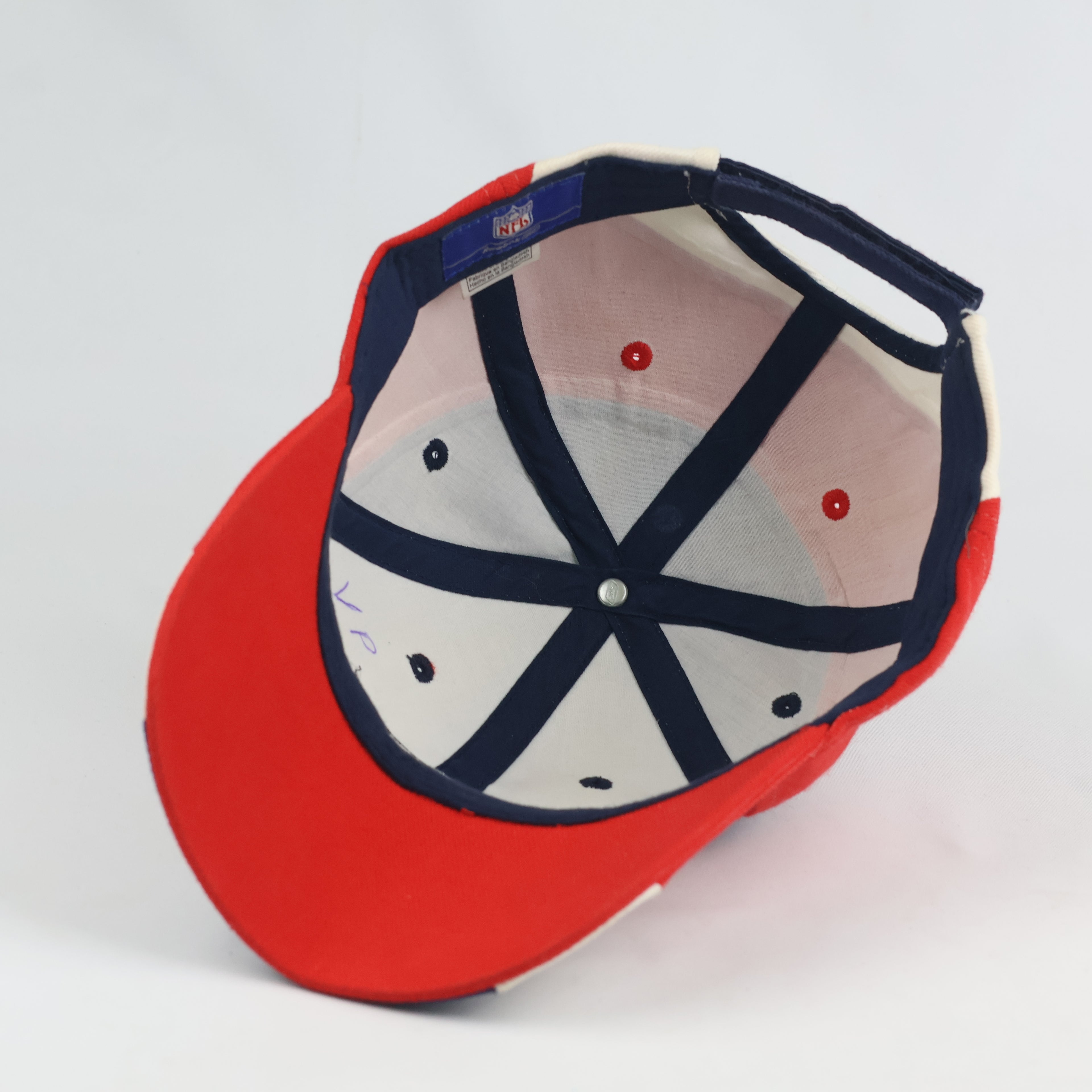 Classic Reebok New England Patriots Cap - Red Navy White NFL Football Thrifted Hat
