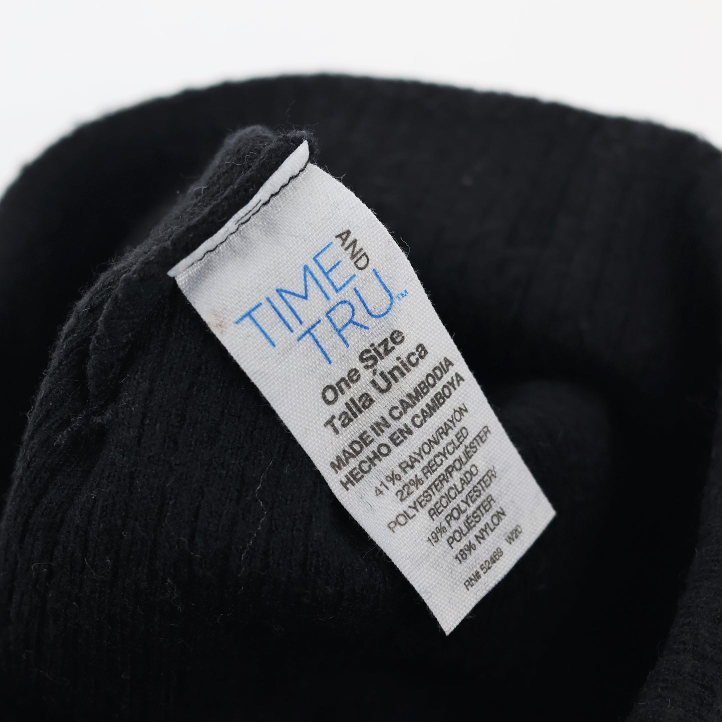 Essential Black Ribbed Beanie by Time and Tru – Soft Stretch Winter Headwear