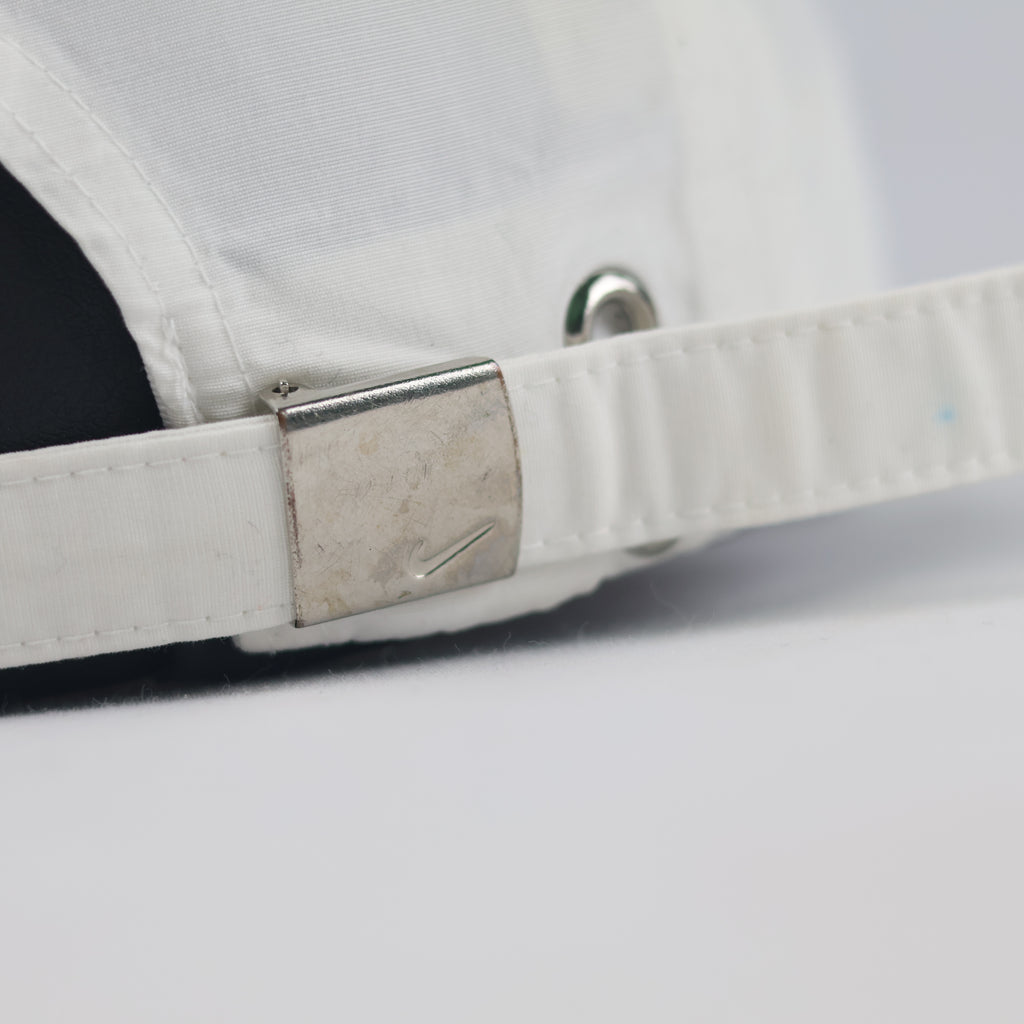 Thrifted Nike Heritage86 White Cap with Silver Metal Swoosh | 10796
