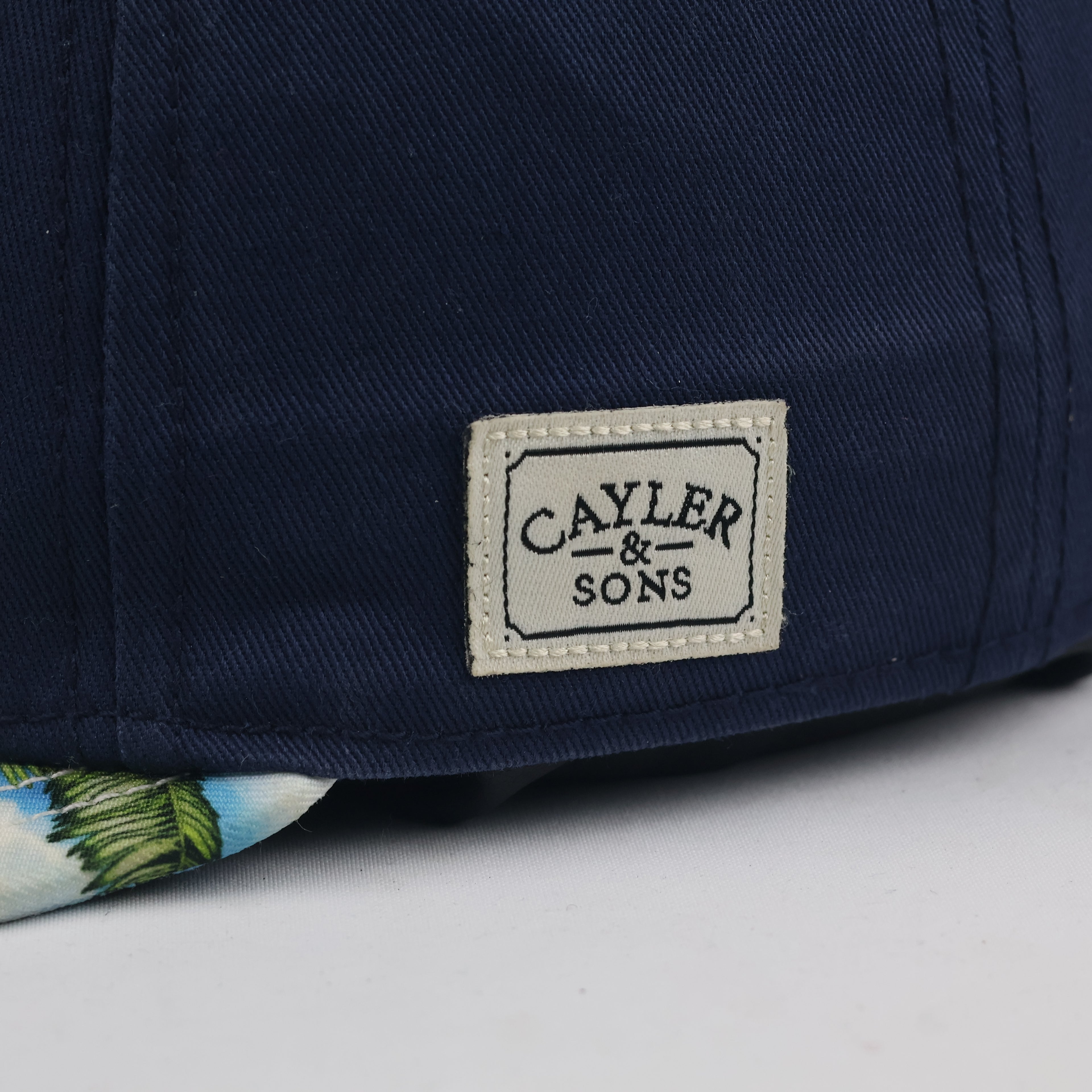 Retro Cayler & Sons Make It Rain Cap - Navy Blue Tropical Thrifted Snapback Hat