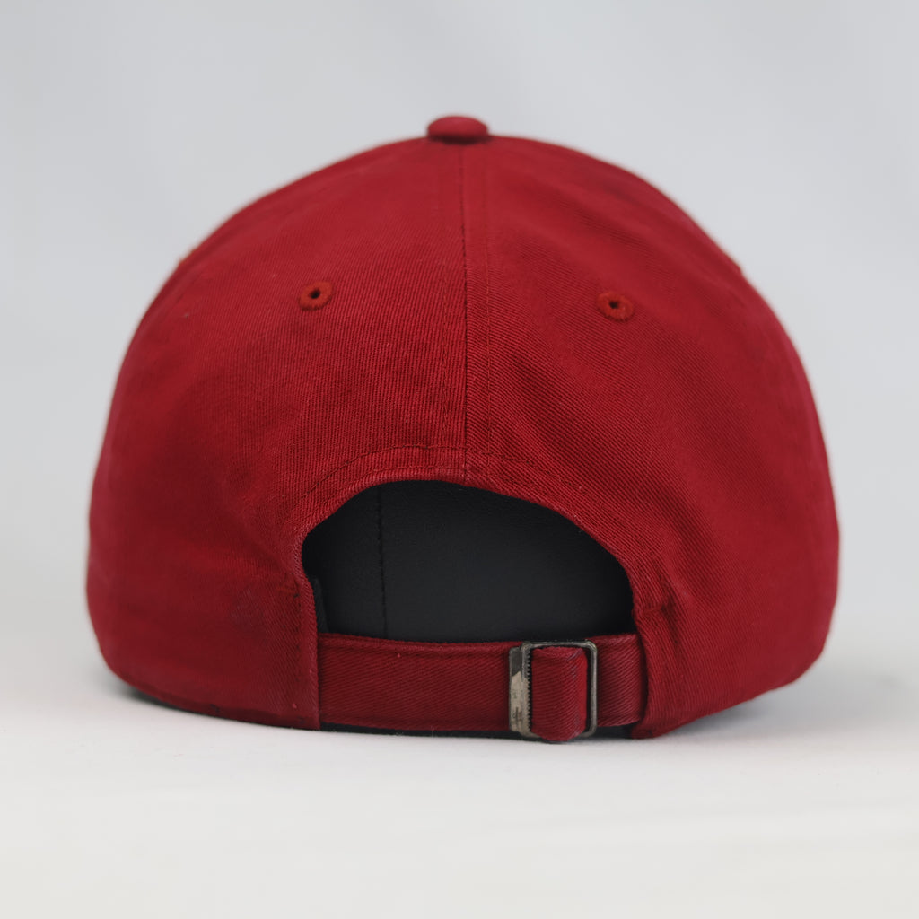 Thrifted Adidas Red 3-Bar Embroidered Strapback Cap | 10778
