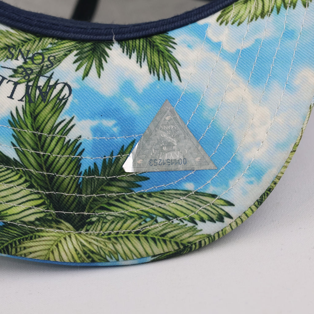 Retro Cayler & Sons Make It Rain Cap - Navy Blue Tropical Thrifted Snapback Hat