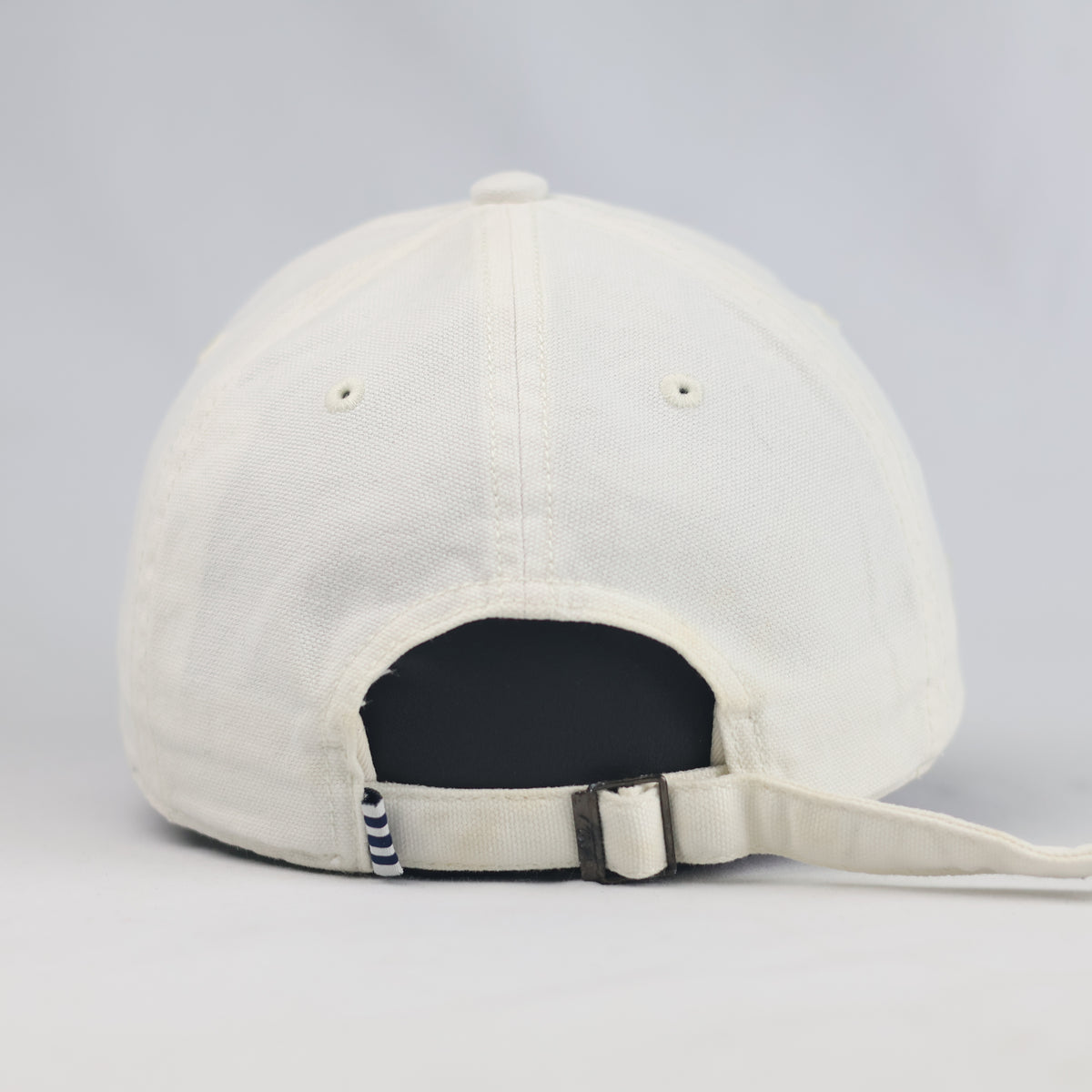 Thrifted Adidas Trefoil Off-White & Blue Baseball Cap   | 10782