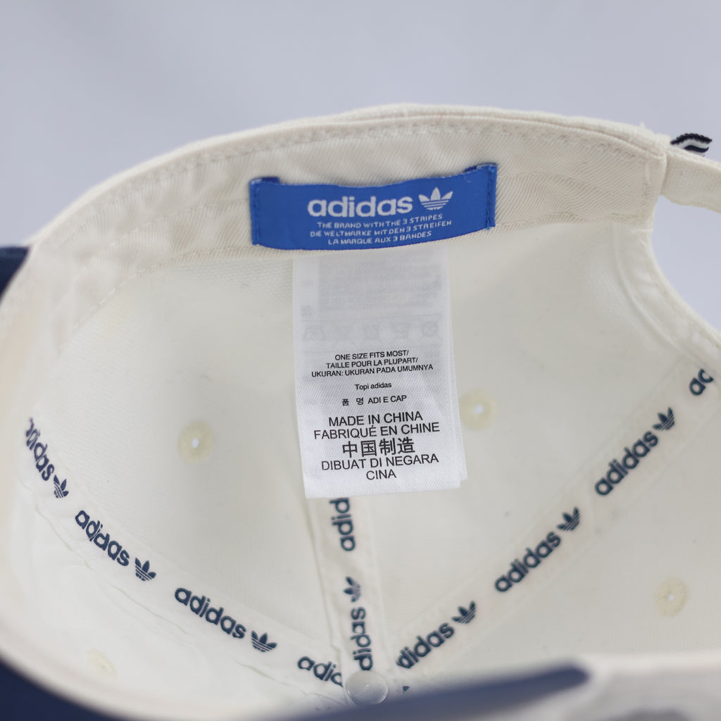 Thrifted Adidas Trefoil Off-White & Blue Baseball Cap   | 10782