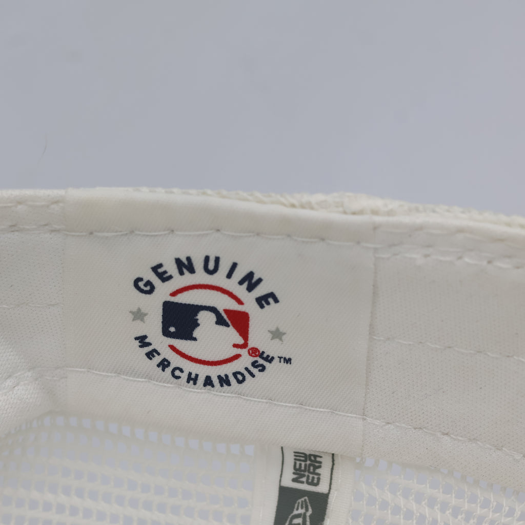 Vintage New Era New York Yankees Trucker Hat | Cream Off-White Mesh Cap