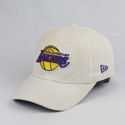 Classic New Era LA Lakers 9FIFTY Cap - Off-White Thrifted Cream & Purple Snapback