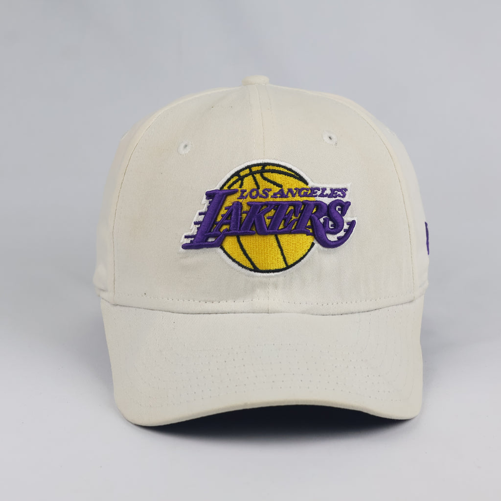 Classic New Era LA Lakers 9FIFTY Cap - Off-White Thrifted Cream & Purple Snapback