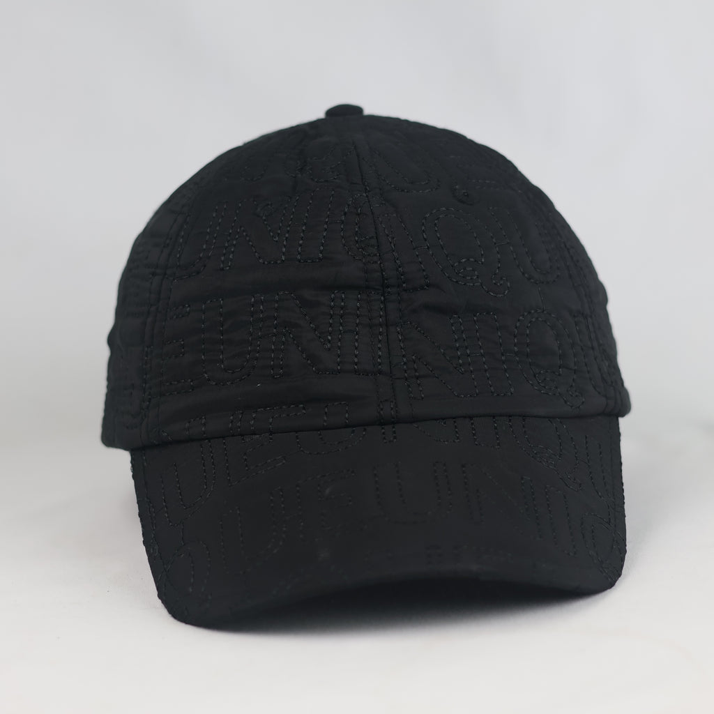 Thrifted Unique All-Over Letter Stitched Black Cap | 10792
