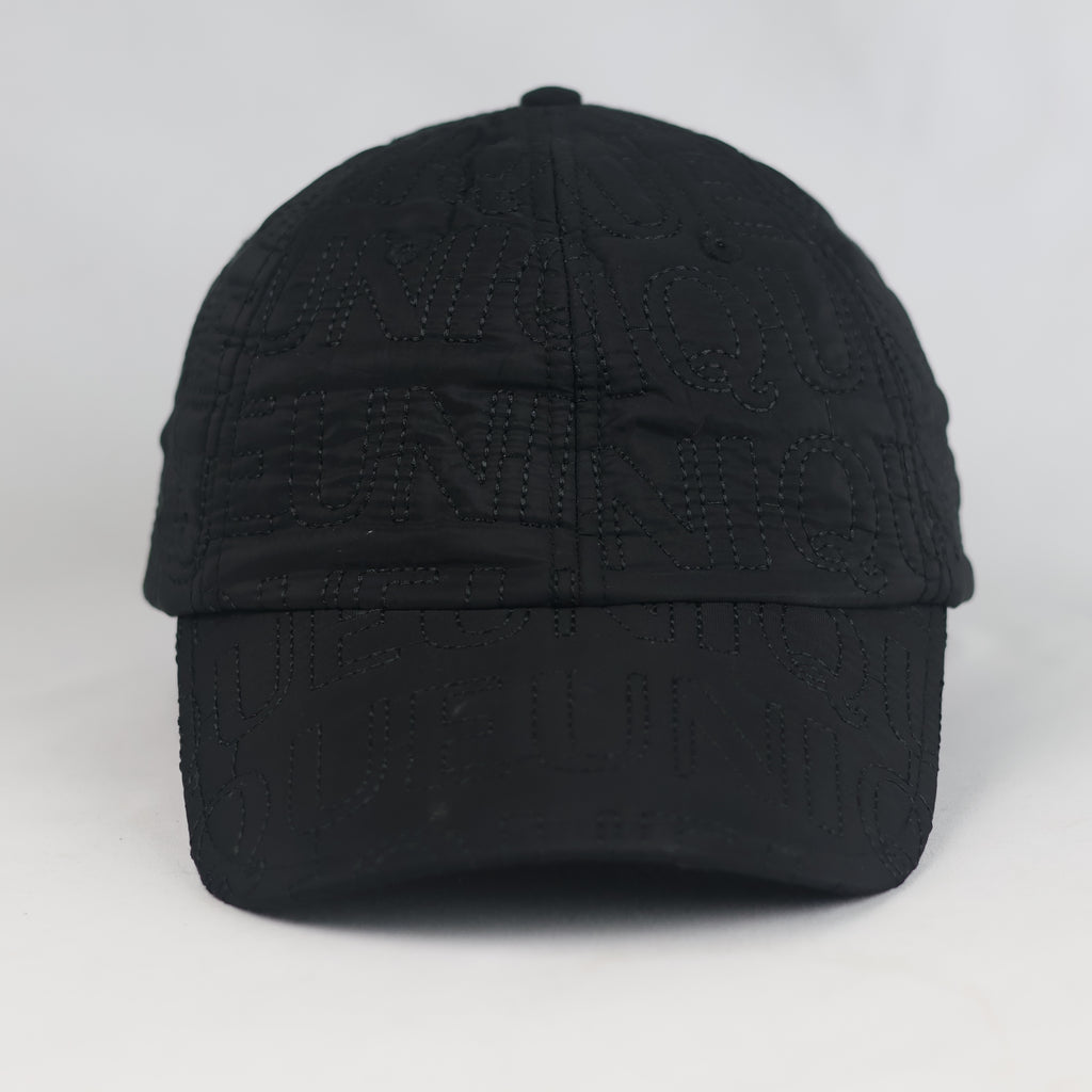 Thrifted Unique All-Over Letter Stitched Black Cap | 10792