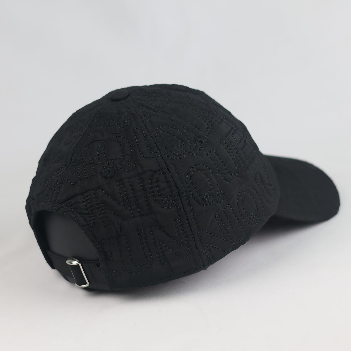 Thrifted Unique All-Over Letter Stitched Black Cap | 10792