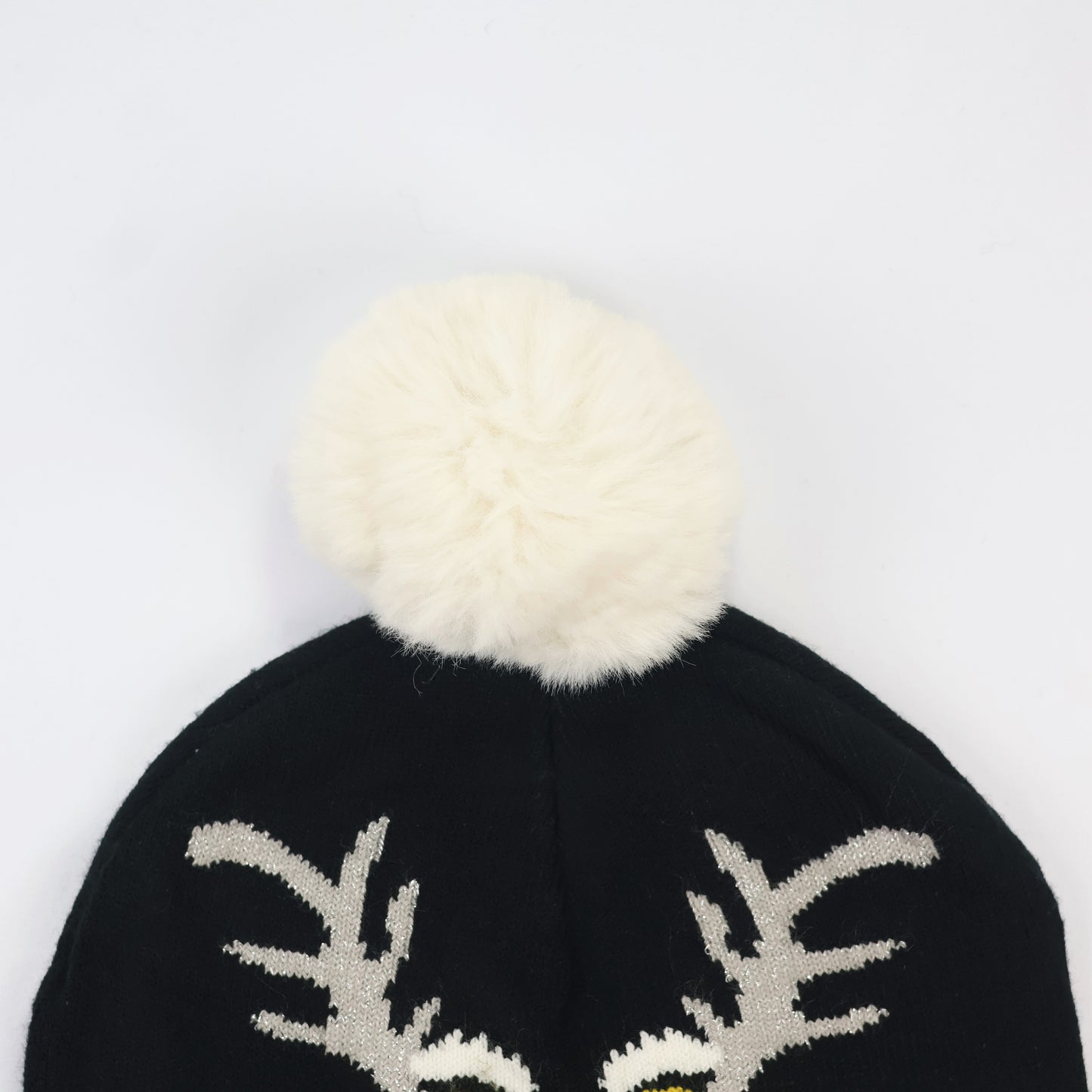 Festive Christmas "Ho Ho Ho" Beanie – Black & White Holiday Knit Hat