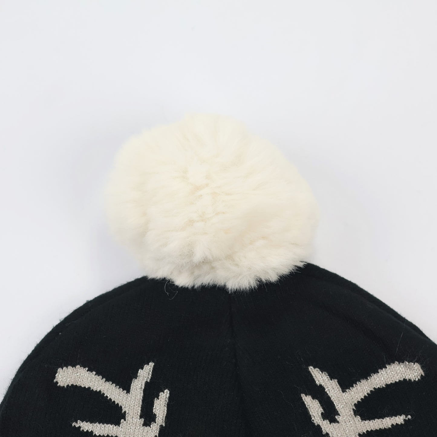 Festive Christmas "Ho Ho Ho" Beanie – Black & White Holiday Knit Hat