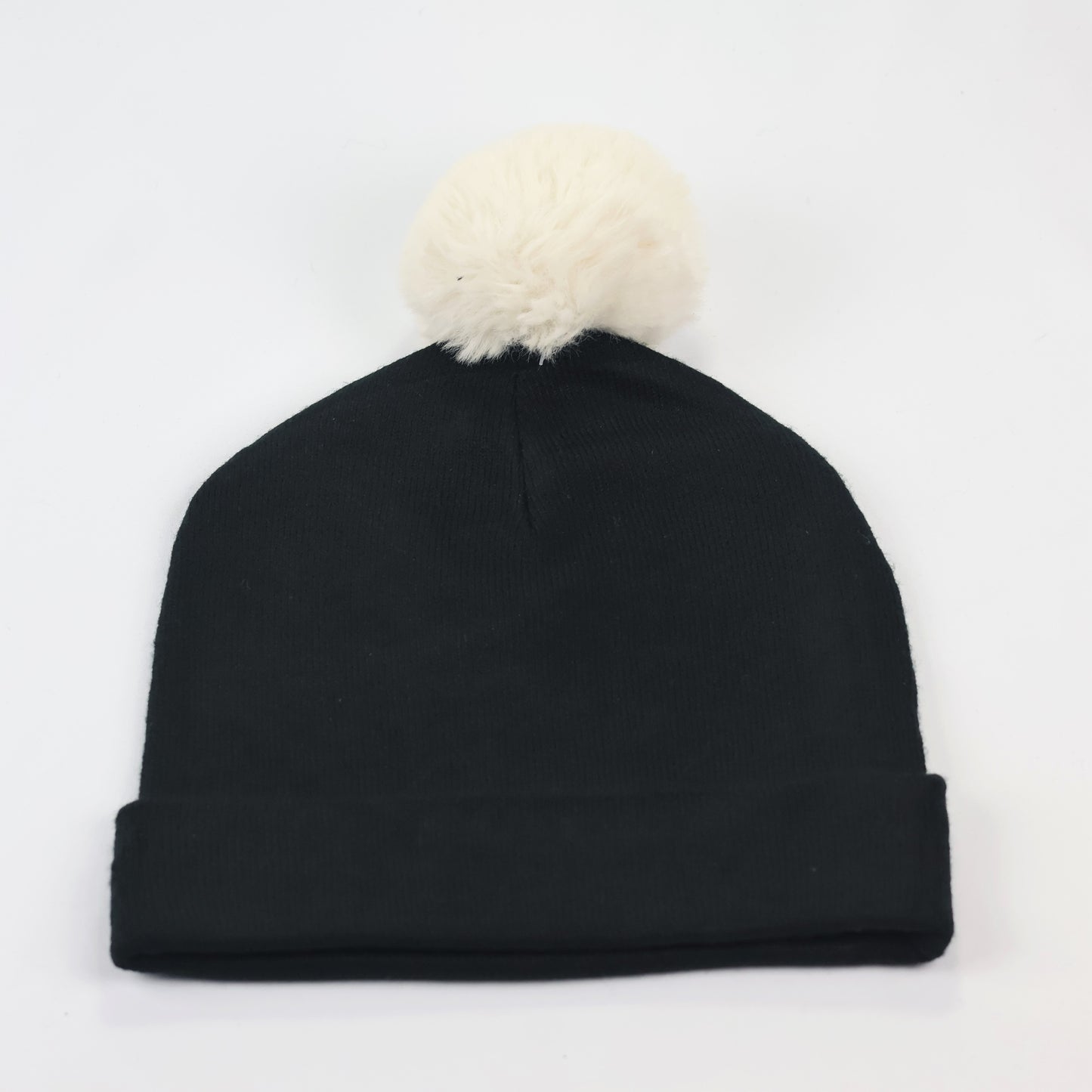 Festive Christmas "Ho Ho Ho" Beanie – Black & White Holiday Knit Hat