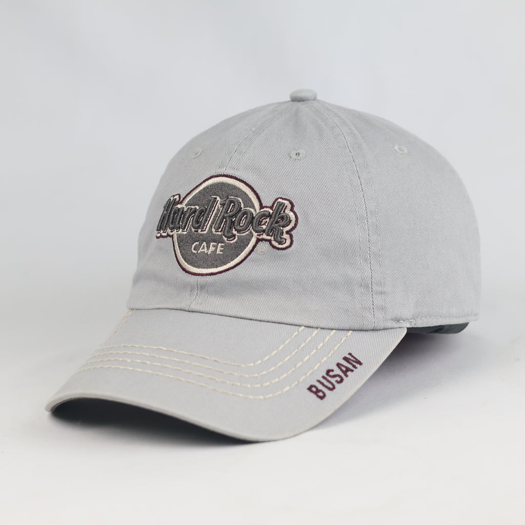 Thrifted Hard Rock Cafe Busan Light Grey Baseball Cap | 10789