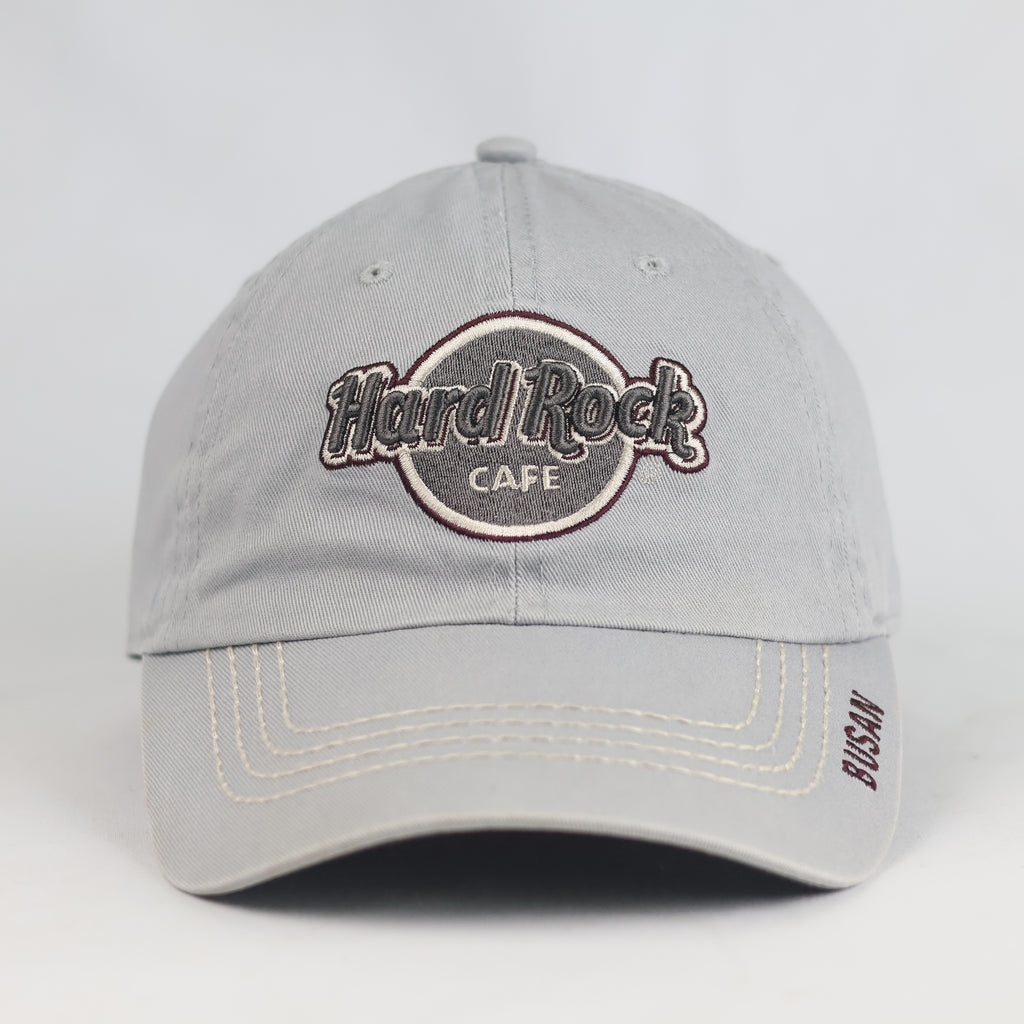 Thrifted Hard Rock Cafe Busan Light Grey Baseball Cap | 10789