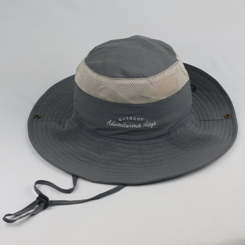 Outdoor Adventurous Days Safari Bucket Hat | Grey Wide Brim Sun Cap