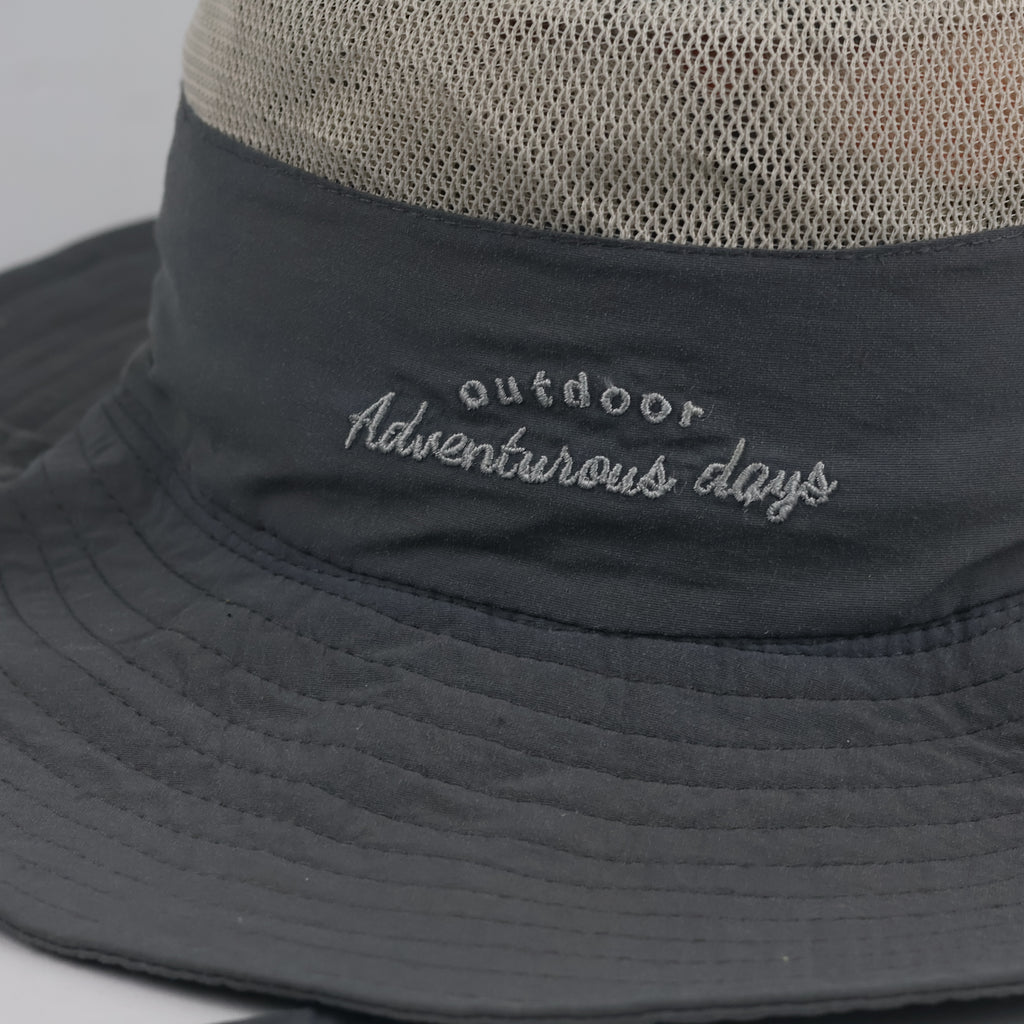Outdoor Adventurous Days Safari Bucket Hat | Grey Wide Brim Sun Cap