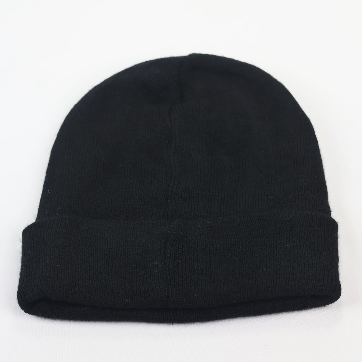 Official BLOBY Black Cuffed Thrifted Beanie – Minimalist White Logo Winter Cap