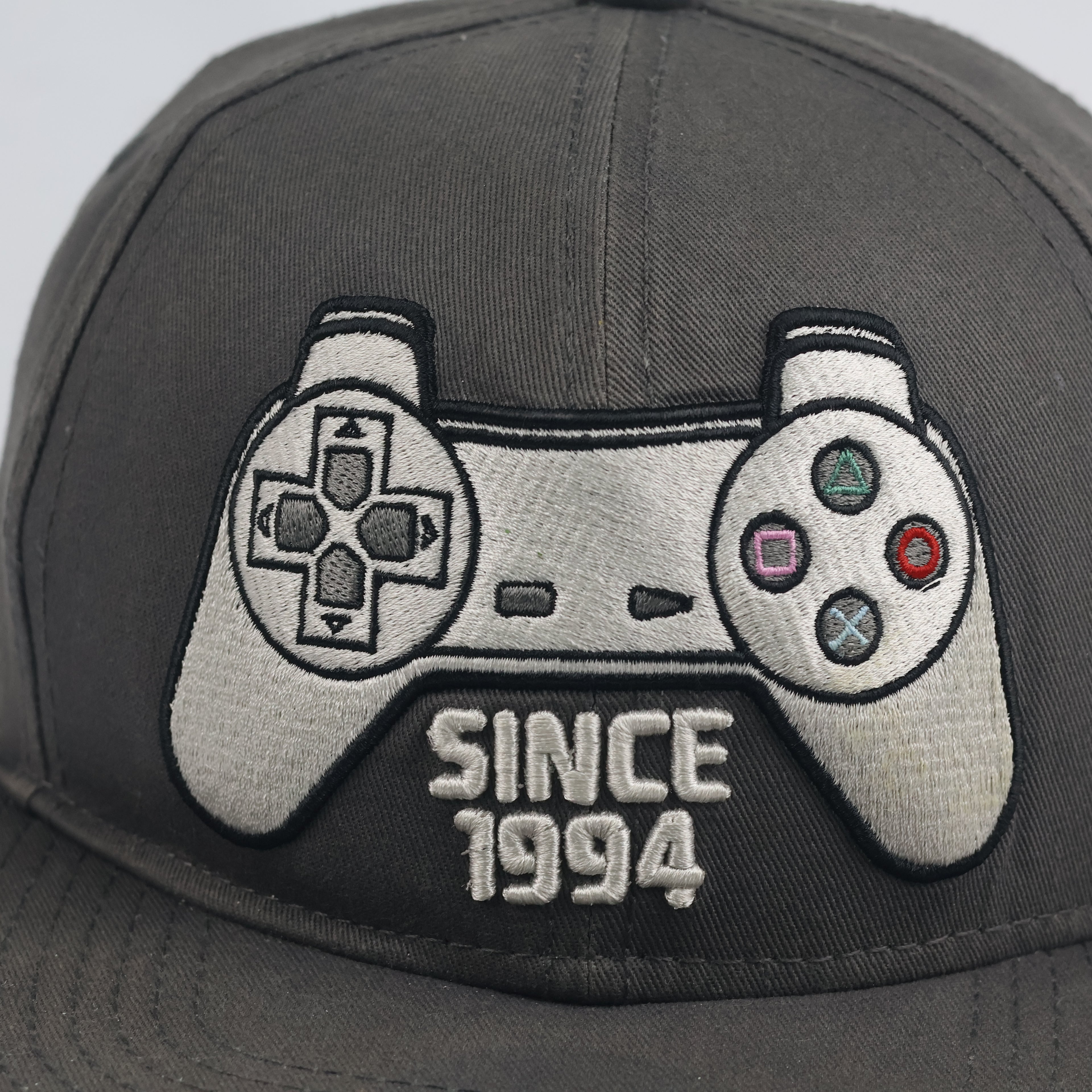 Official PlayStation Since 1994 Snapback - Thrifted Grey Retro Gamer Baseball Hat