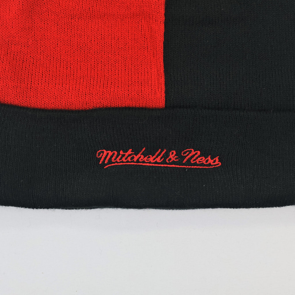 Official Mitchell & Ness Black Cuff Thrifted Beanie – Classic Script Streetwear Hat