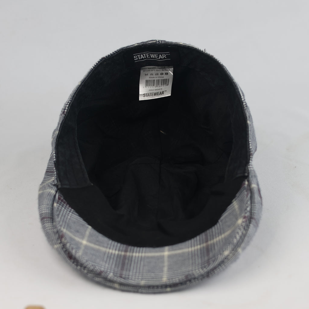 Thrifted Plaid Tweed Duckbill Newsboy Flat Cap | 10775