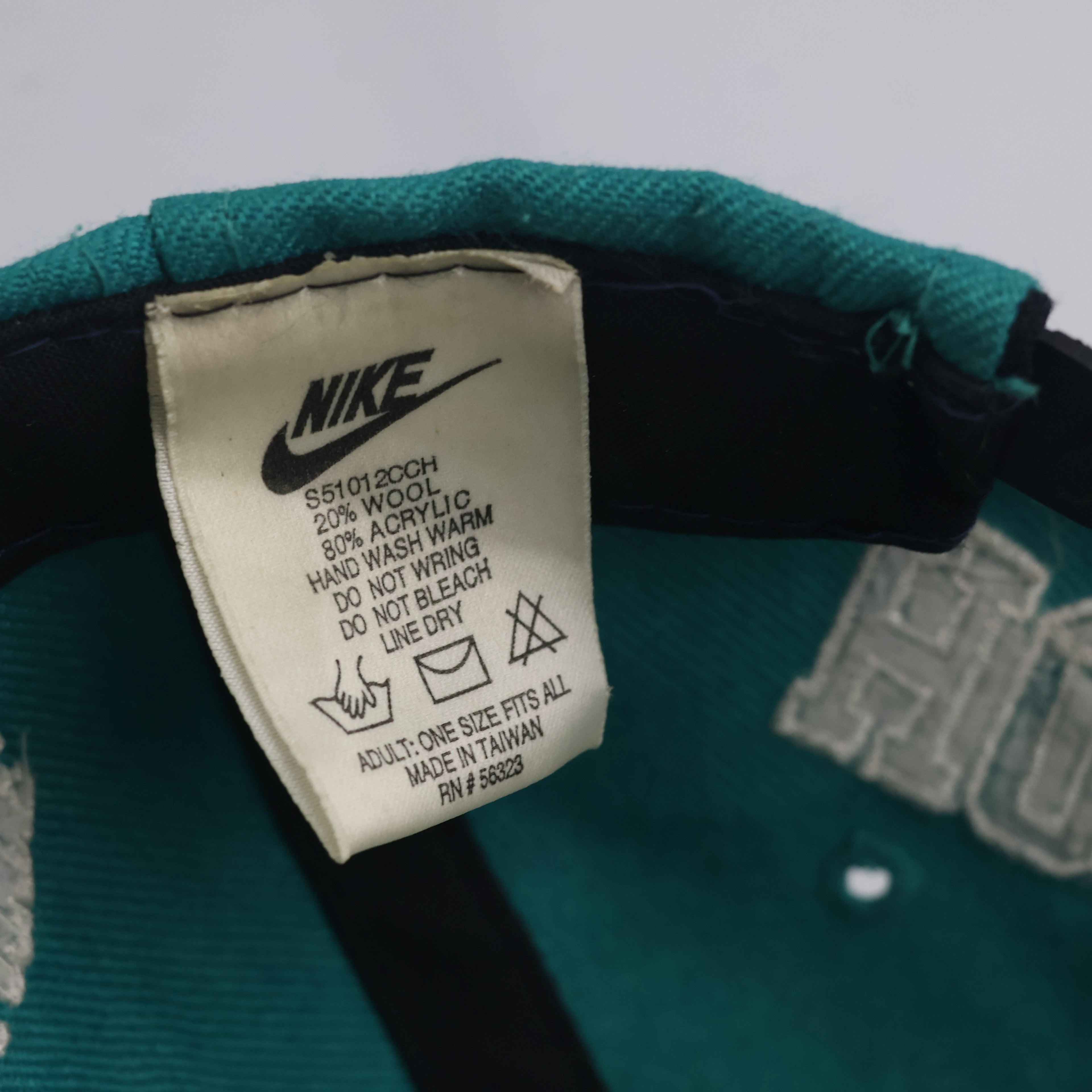 Classic Nike Team Sports Charlotte Hornets Cap - Thrifted Teal Green NBA Snapback