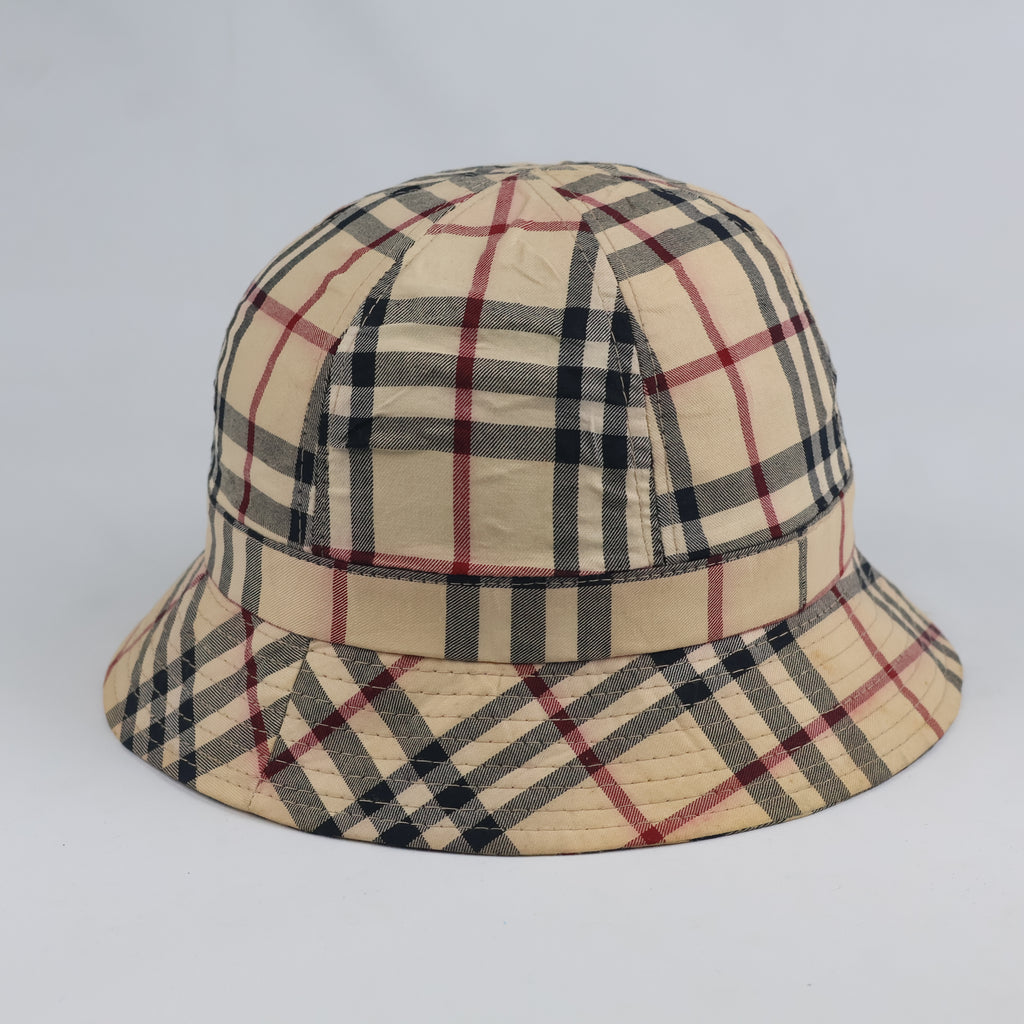 Vintage Tartan Check Bucket Hat - Beige Tan Luxury Style Streetwear Cap