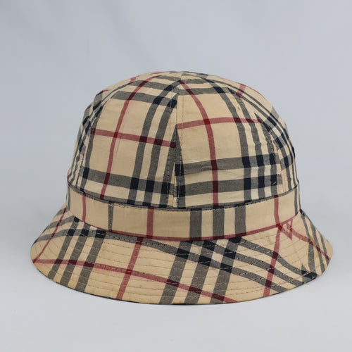Vintage Tartan Check Bucket Hat - Beige Tan Luxury Style Streetwear Cap