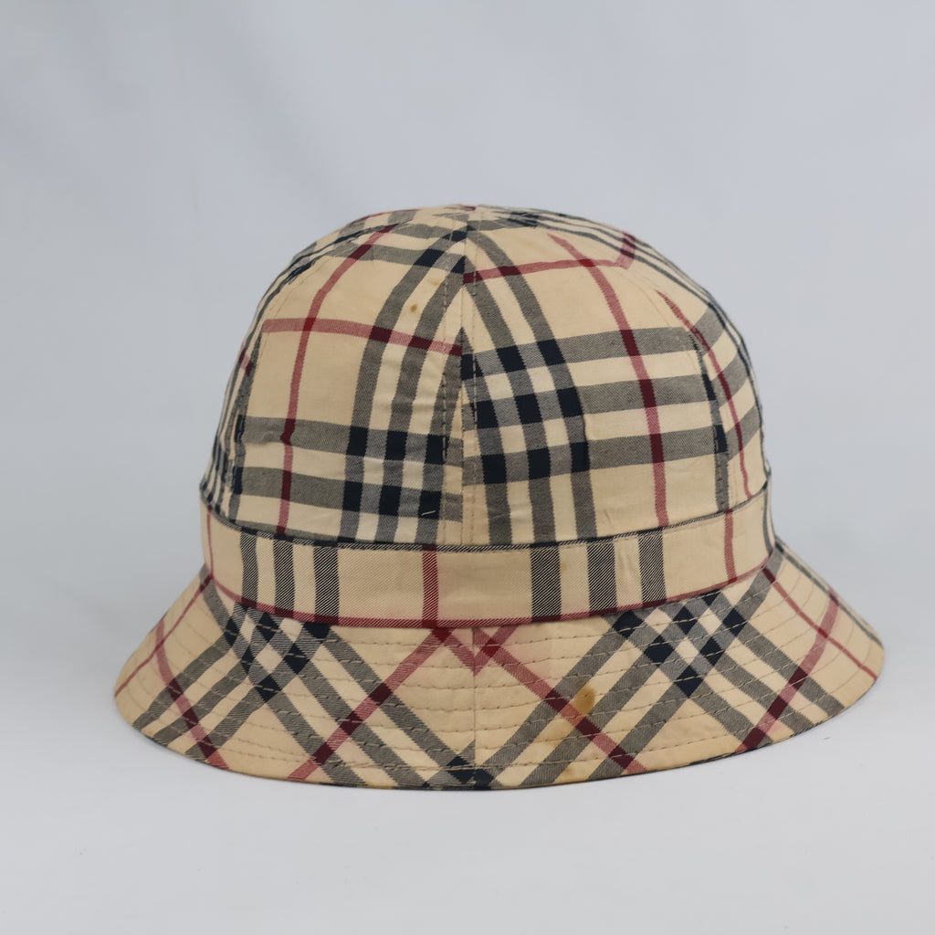 Vintage Tartan Check Bucket Hat - Beige Tan Luxury Style Streetwear Cap